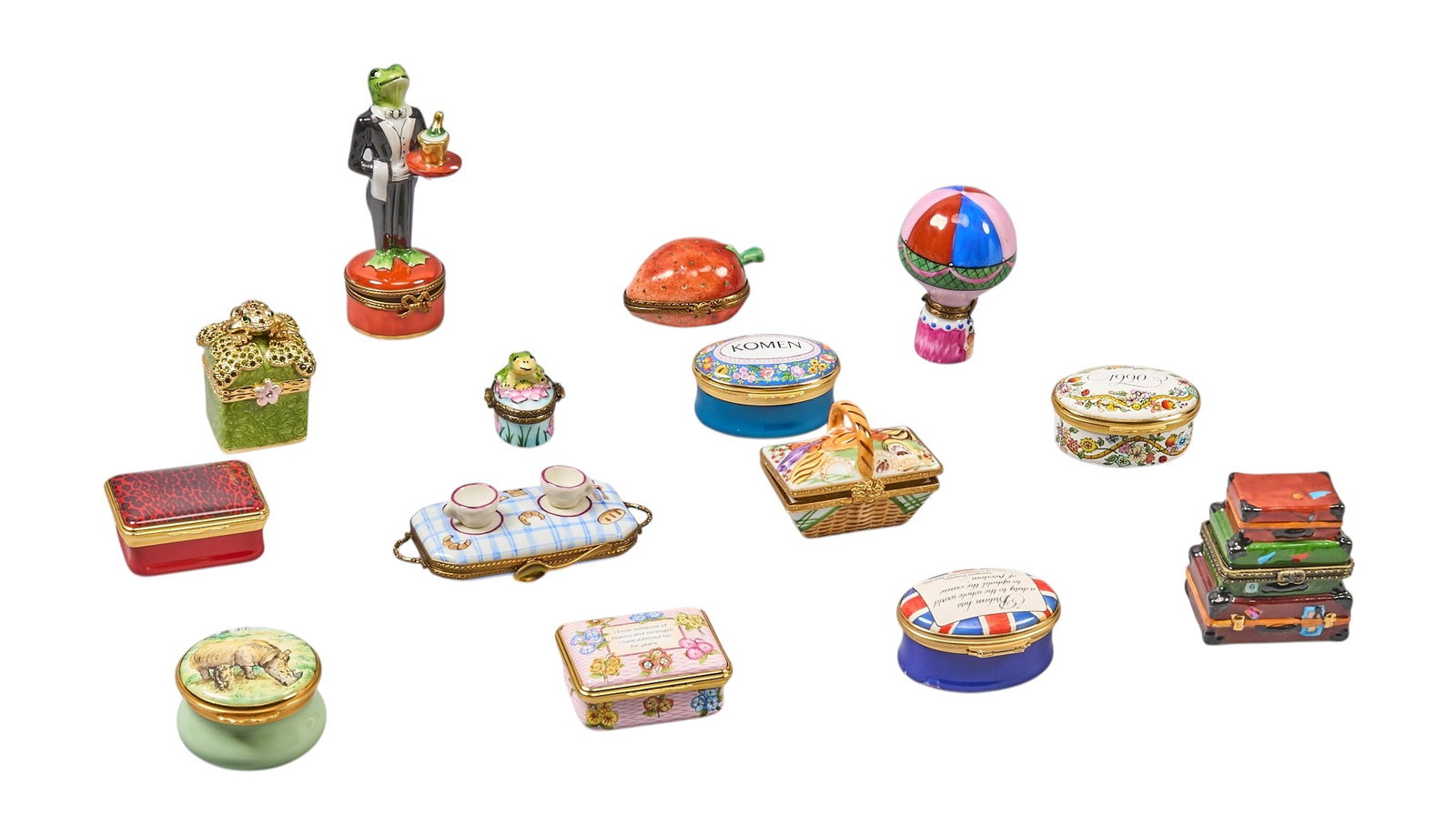 Red McCombs | Collection of (14) Small Porcelain Pill Boxes (1 of 6)