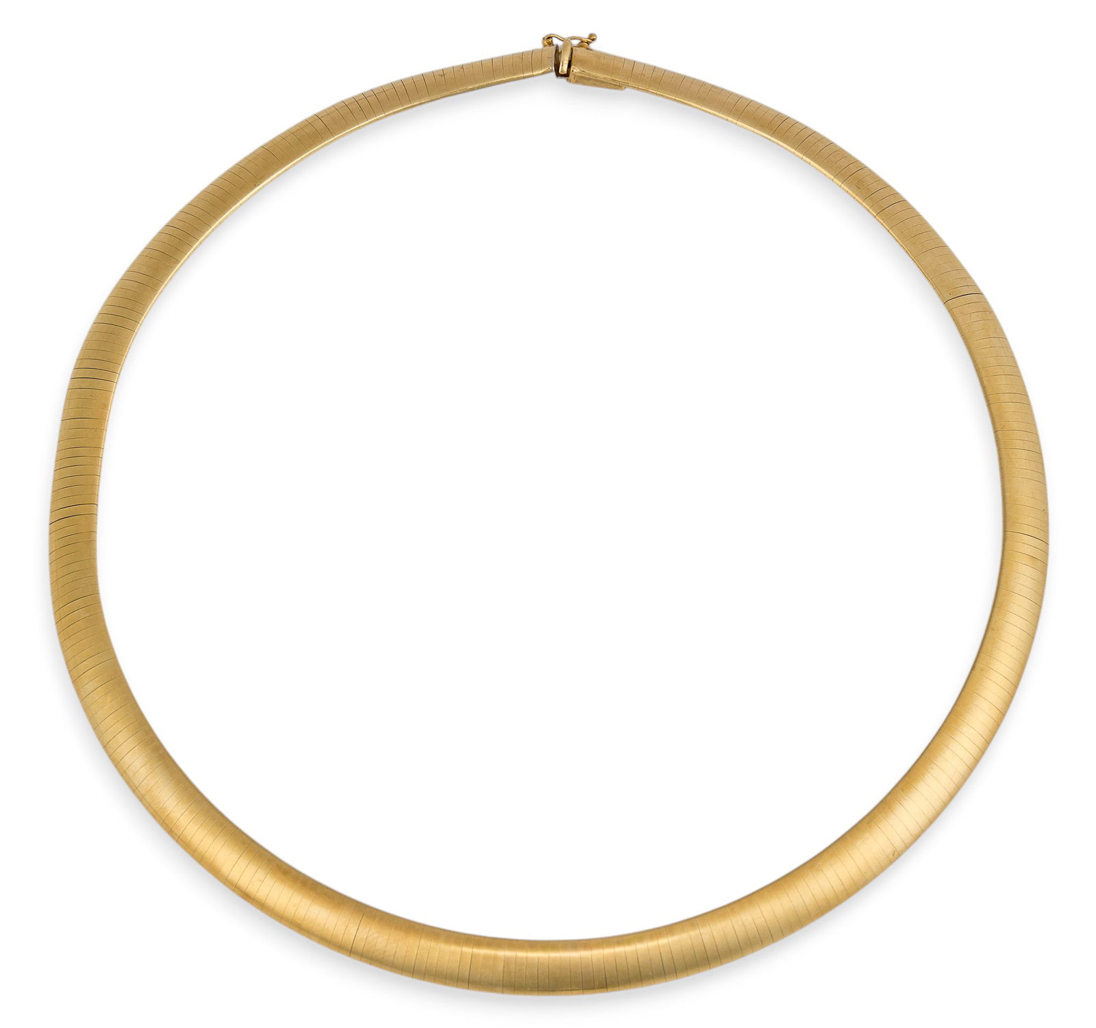 Red McCombs | 14K Omega Necklace: Italian 14K omega necklace featuring integrated clasp with fold-over safety snap, marked "14Kt Italy" Length: 16 in. Total weight: 48.2 g Provenance: Property from the personal estate c