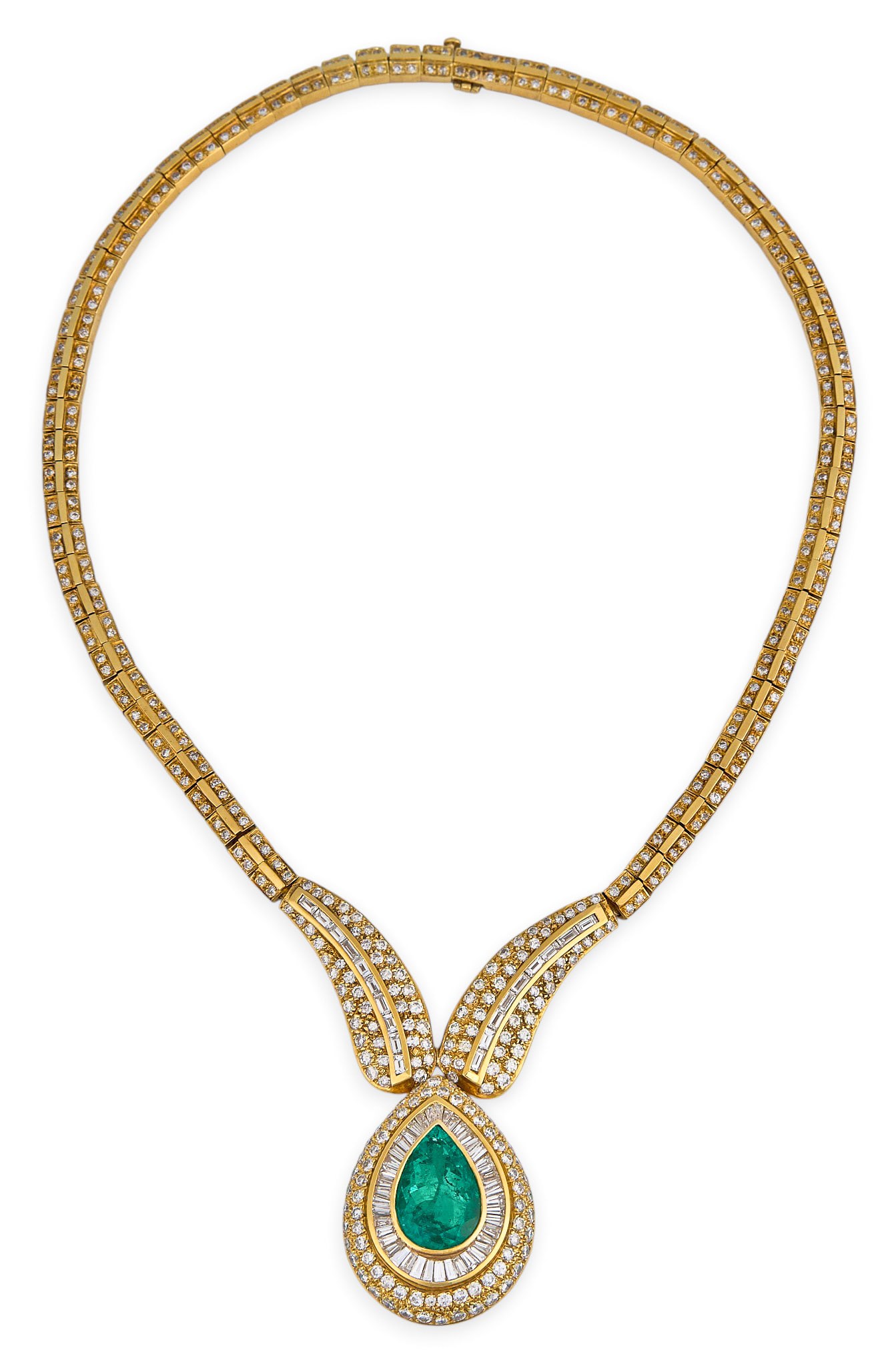 Red McCombs | 14K Emerald Teardrop Diamond Necklace (1 of 5)