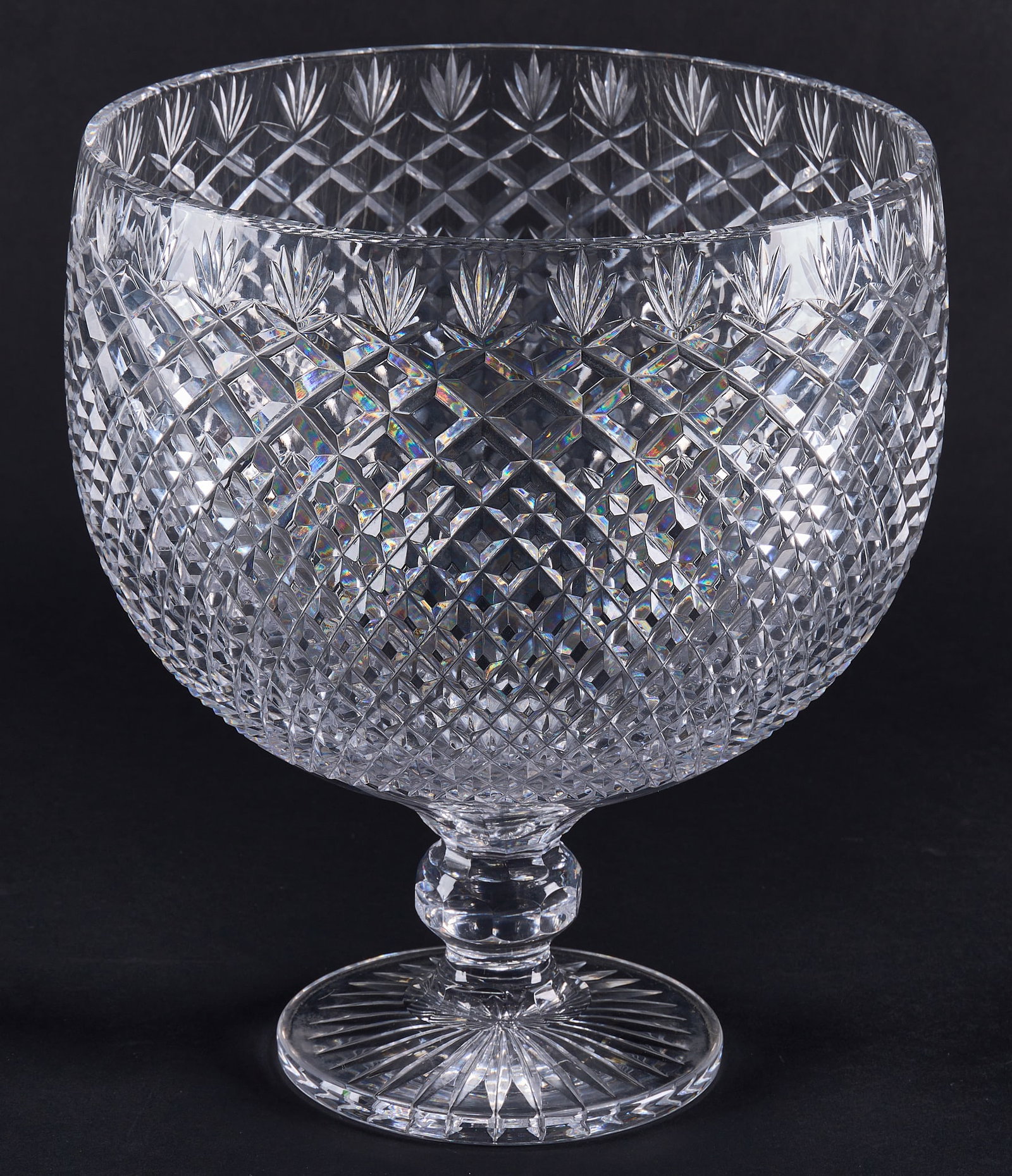 Red McCombs | Diamond Quilted Cut Glass Pedestal Bowl (1 of 4)