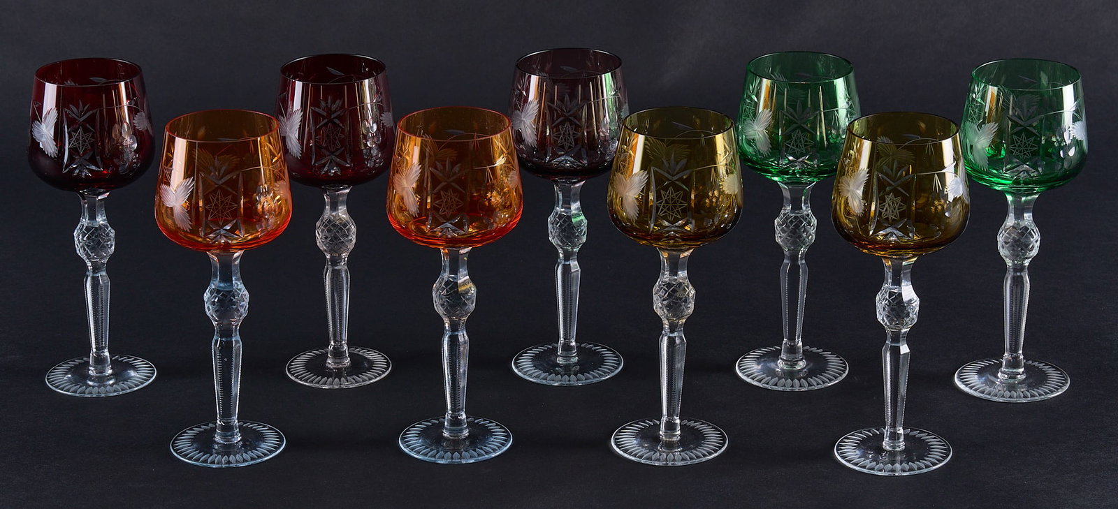 Red McCombs | Collection of (9) Cut-to-Clear Nachtmann Antika Wine Glasses (1 of 4)