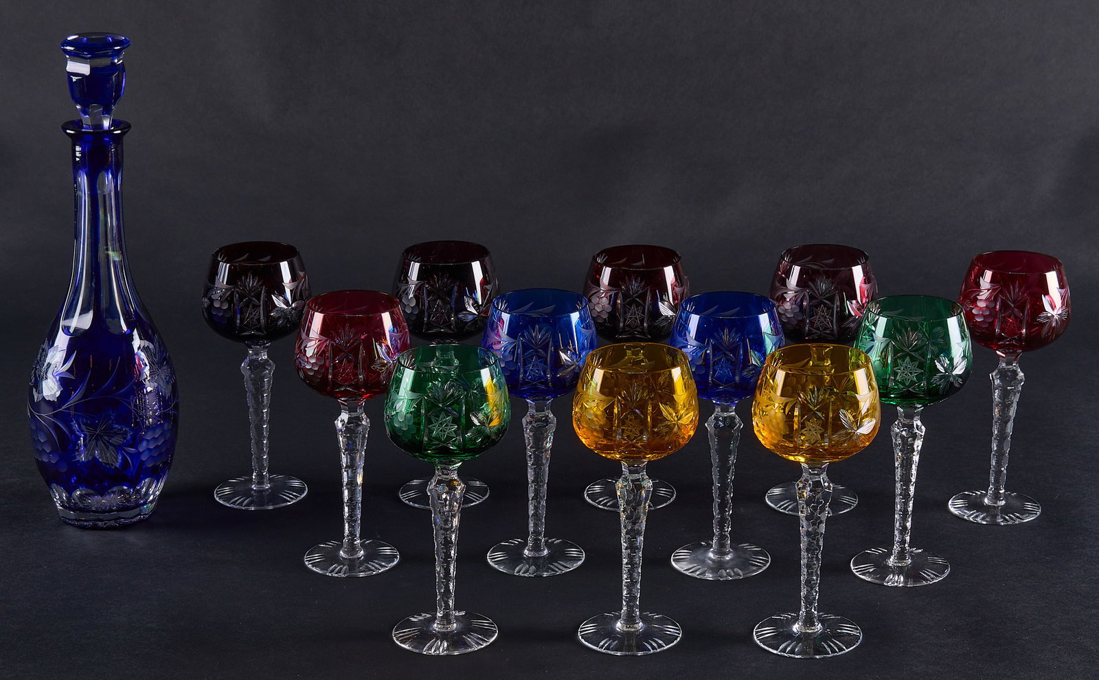 Red McCombs | Collection of (12) Cut-to-Clear Nachtmann Traube Wine Glasses and Decanter (1 of 5)