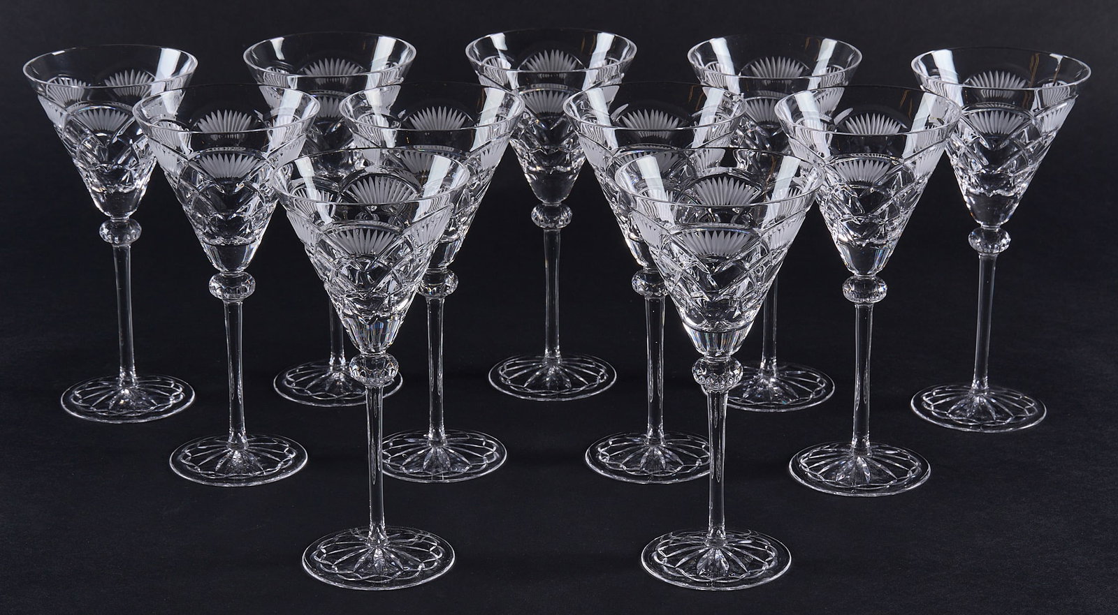 Red McCombs | Collection of (11) Val Saint Lambert Lubin Annette Wine Glasses (1 of 4)
