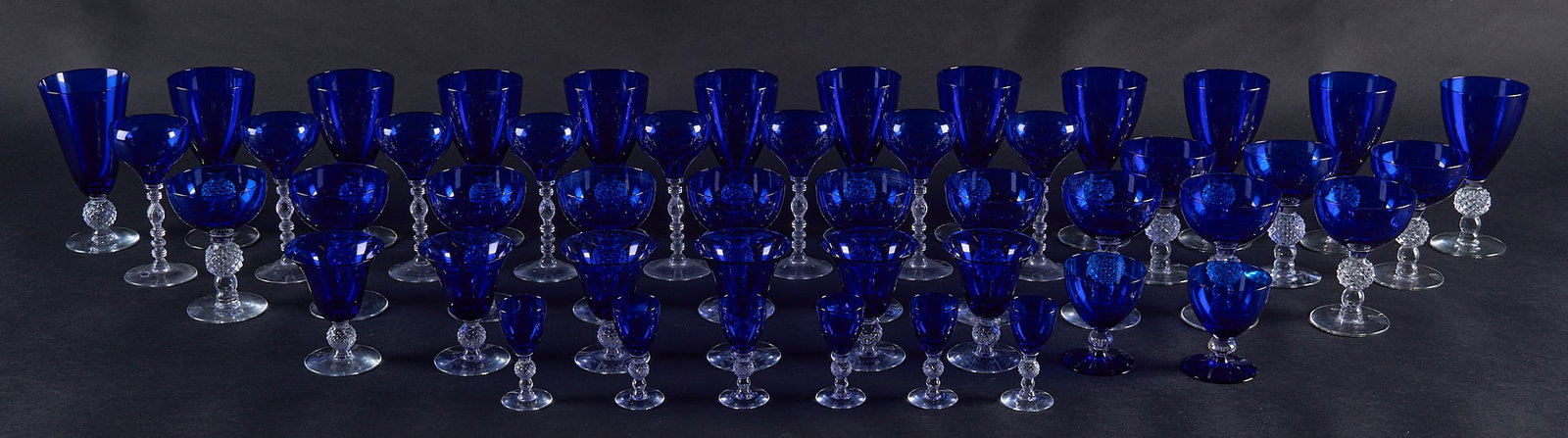 Red McCombs | Large Collection of Cobalt Crystal Stemware (1 of 4)