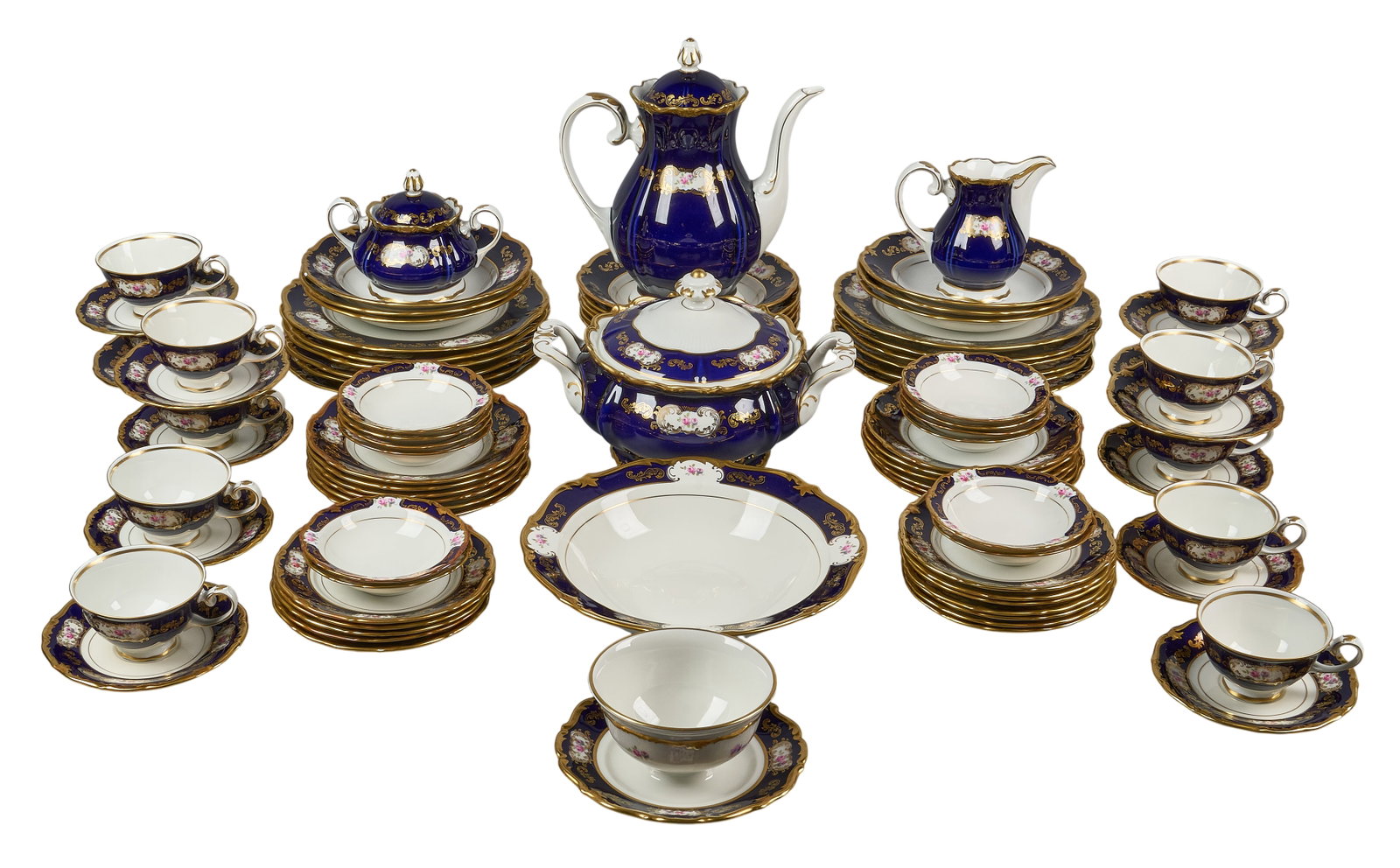 Red McCombs | Reichenbach Porcelain Factory Cobalt Dinner Service (1 of 5)