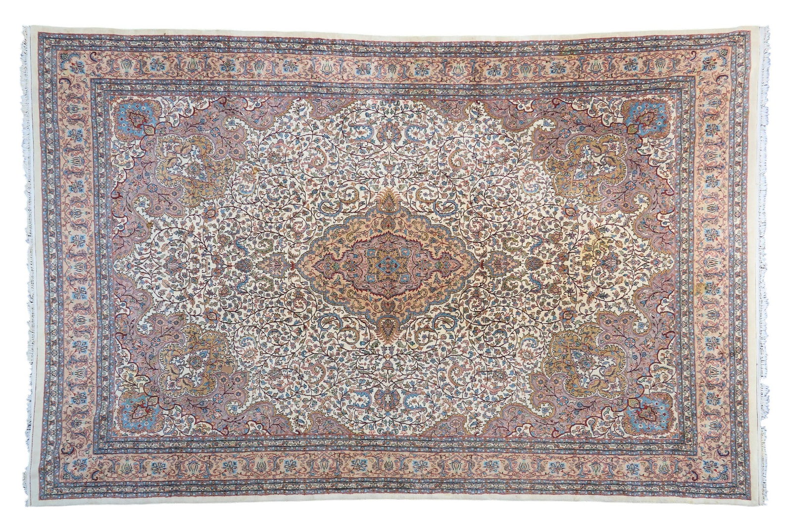 Red McCombs | Hand-Knotted Persian Estate Rug, 18 ft. 5 in. x 12 ft.: Hand-knotted Persian estate rug, with diamond medallion design 18 ft. 5 in. x 12 ft. Provenance: Property from the personal estate collection of iconic Texas businessman, civic leader