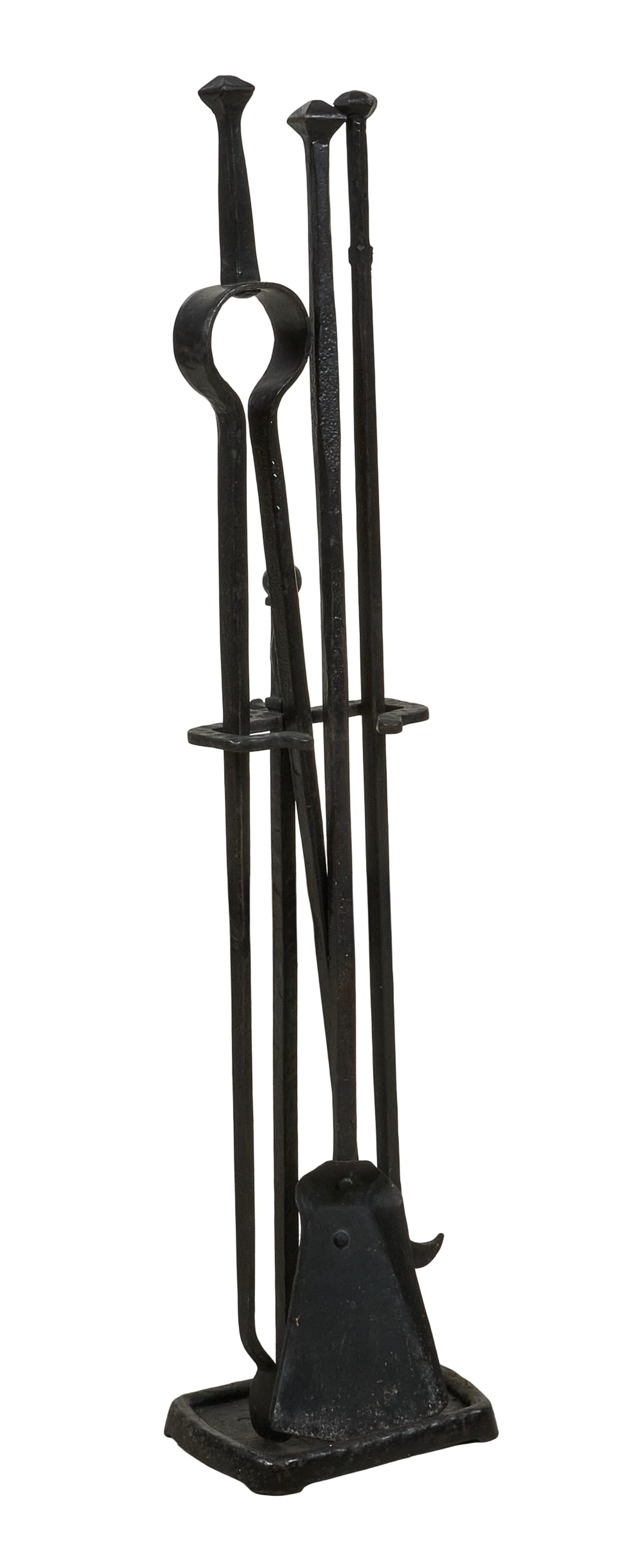 Red McCombs | Collection of (3) Fireplace Tools: Collection of three fireplace tools, includes poker, shovel, and tongs, with stand height 46 in. x width 10 in. x depth 8 in. Provenance: Property from the personal estate collection of iconic