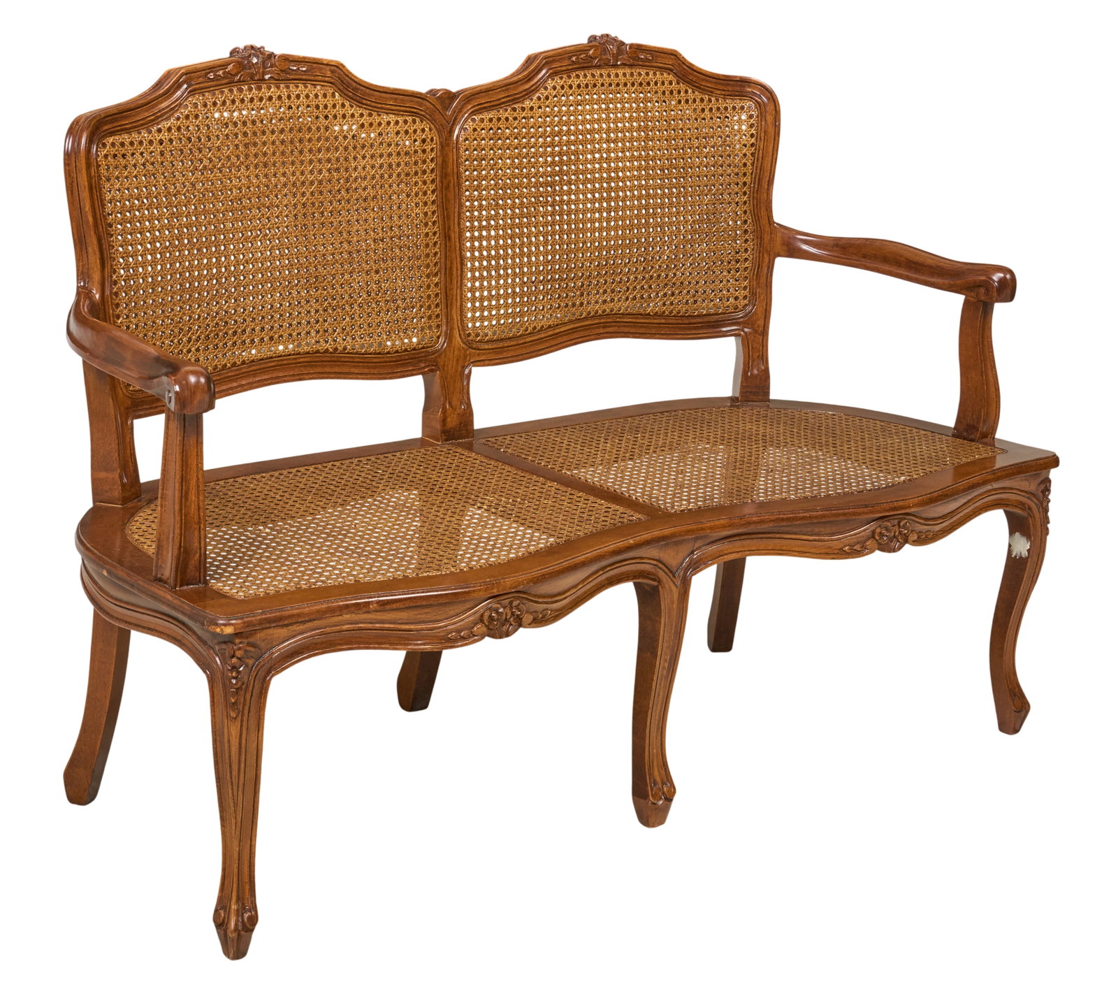 Red McCombs | Louis XV Style Cane Partners Settee (1 of 4)