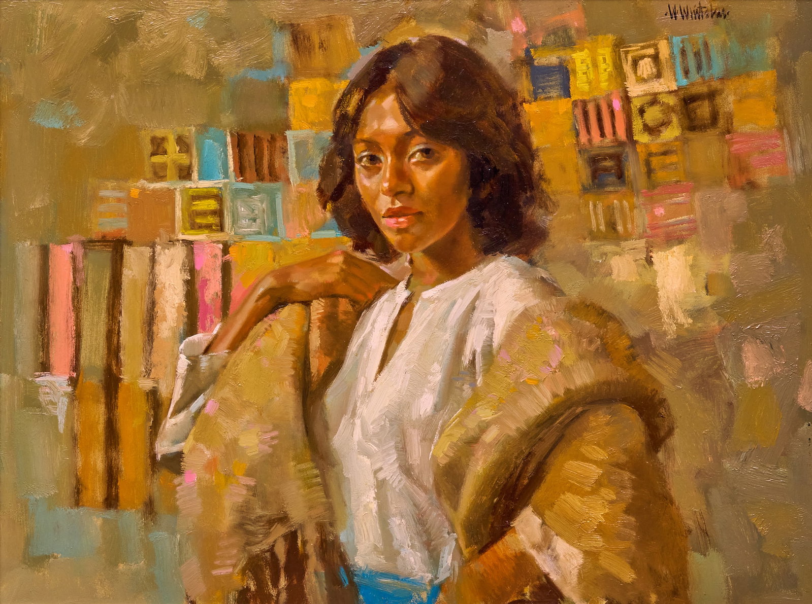 Red McCombs | William Whitaker, "Rachel": William Whitaker, Jr. (Utah, 1943-2018), "Rachel", oil on panel, signed upper right, artist's inscription on the verso with signature, title, and date, 1978 sight: 18 x 24 in., fram