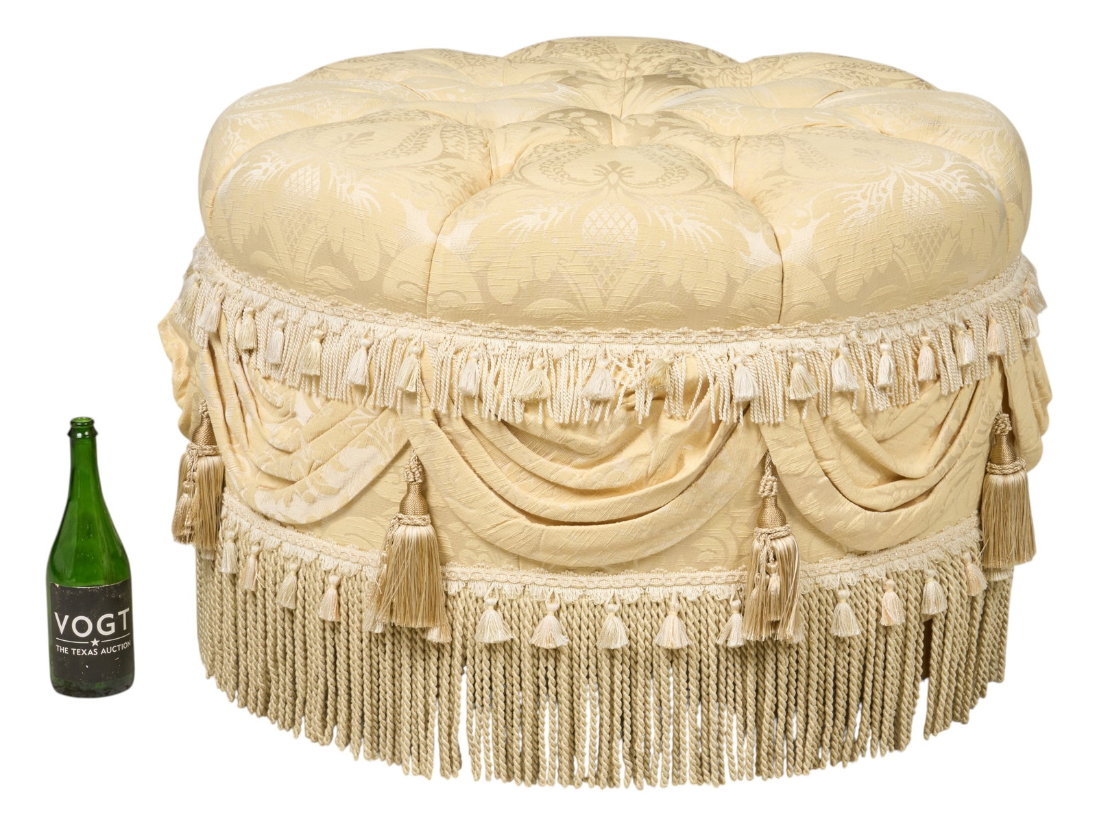 Red McCombs | Tufted Damask Ottoman - 2