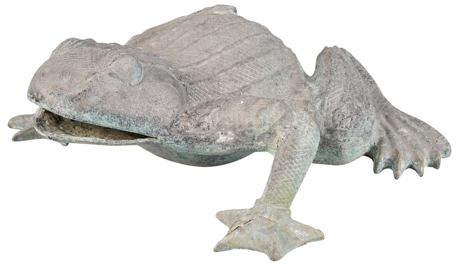 Red McCombs | Iron Garden Frog: Cast iron frog garden sculpture with patina height 7 in. x width 21.5 in. x depth 18 in. Provenance: Property from the personal estate collection of iconic Texas businessman, civic leader and ph