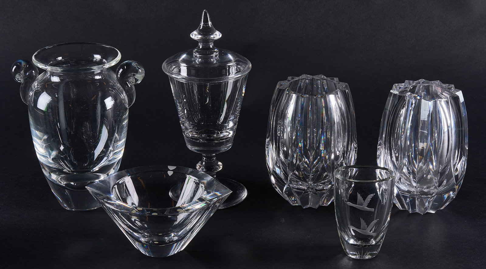 Red McCombs | Collection of Signed Crystal Tableware: Collection of signed crystal tableware, with various signatures height 10 in. / largest Provenance: Property from the personal estate collection of iconic Texas businessman, civic leader a