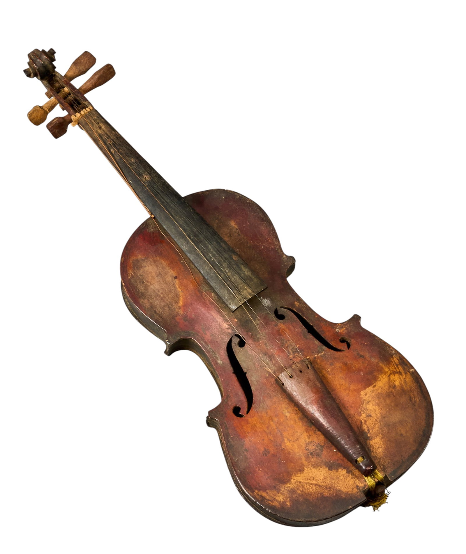 Red McCombs | Antique Violin: Antique violin, likely frontier made, dating from first half of the 19th century height 3.5 in. x width 23 in. x depth 8 in Provenance: Property from the personal estate collection of iconic Texas bus