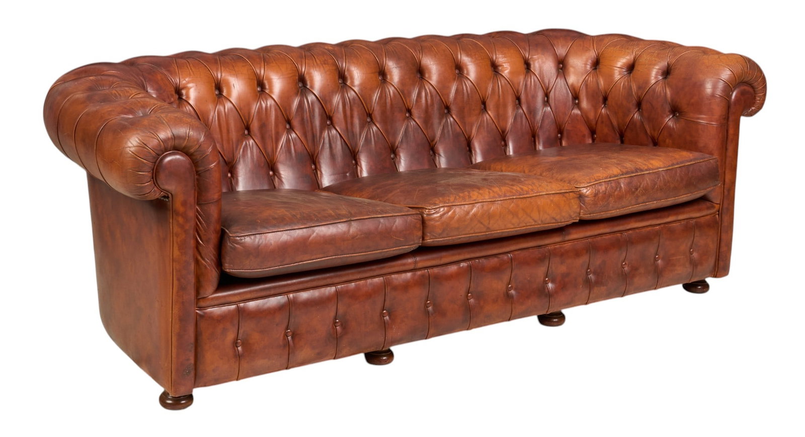 Chesterfield Style Leather Sofa (1 of 4)