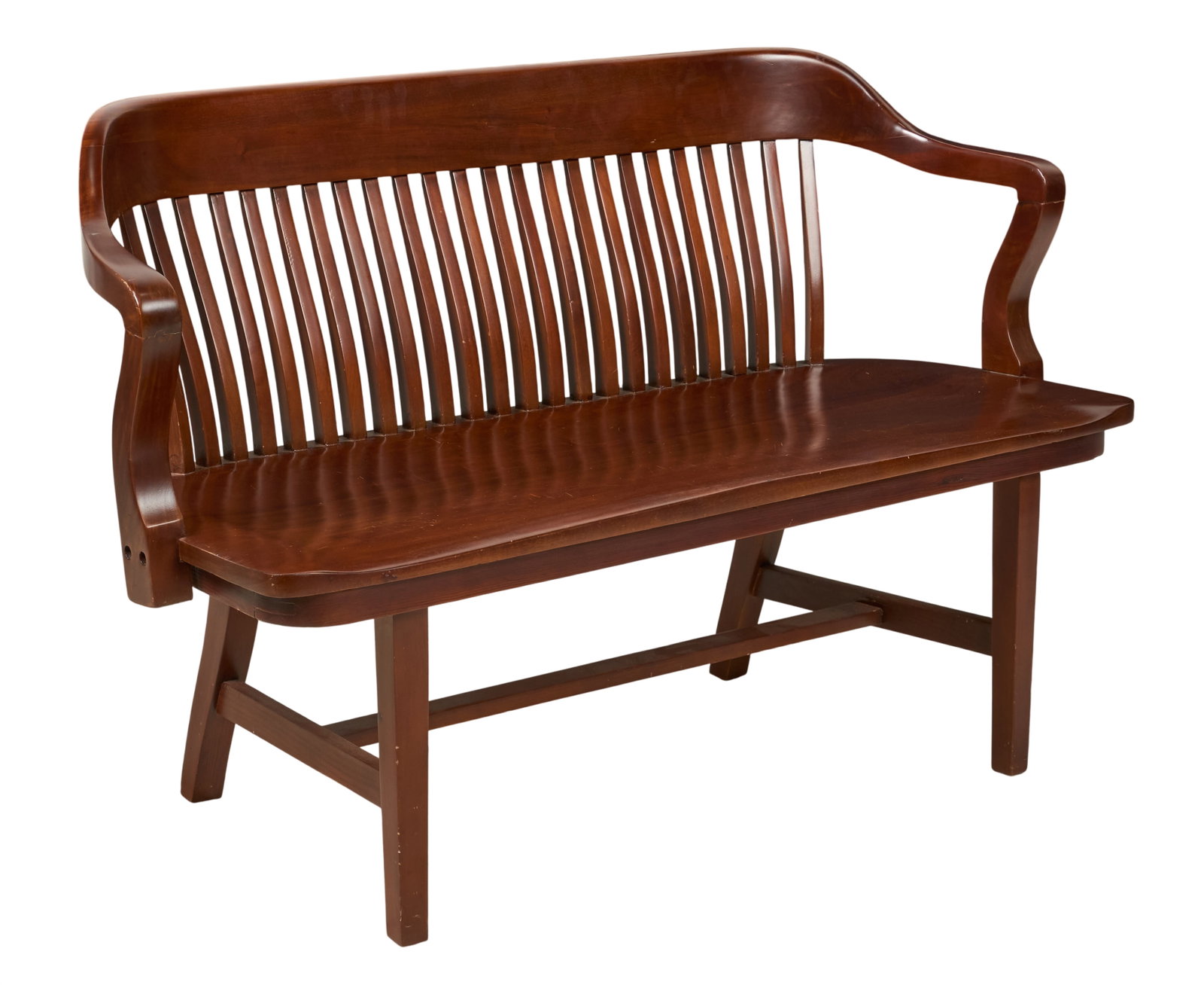 Vintage Courthouse Bench: Vintage courthouse bench height 31.5 in. x width 51 in. x depth 21.5 in. Provenance: Property from a home in San Antonio, Texas 