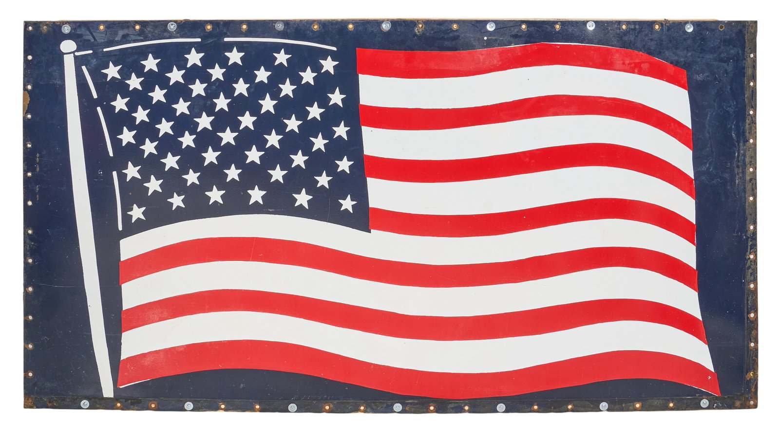 Monumental 8 ft. Porcelain American Flag Sign (1 of 2)