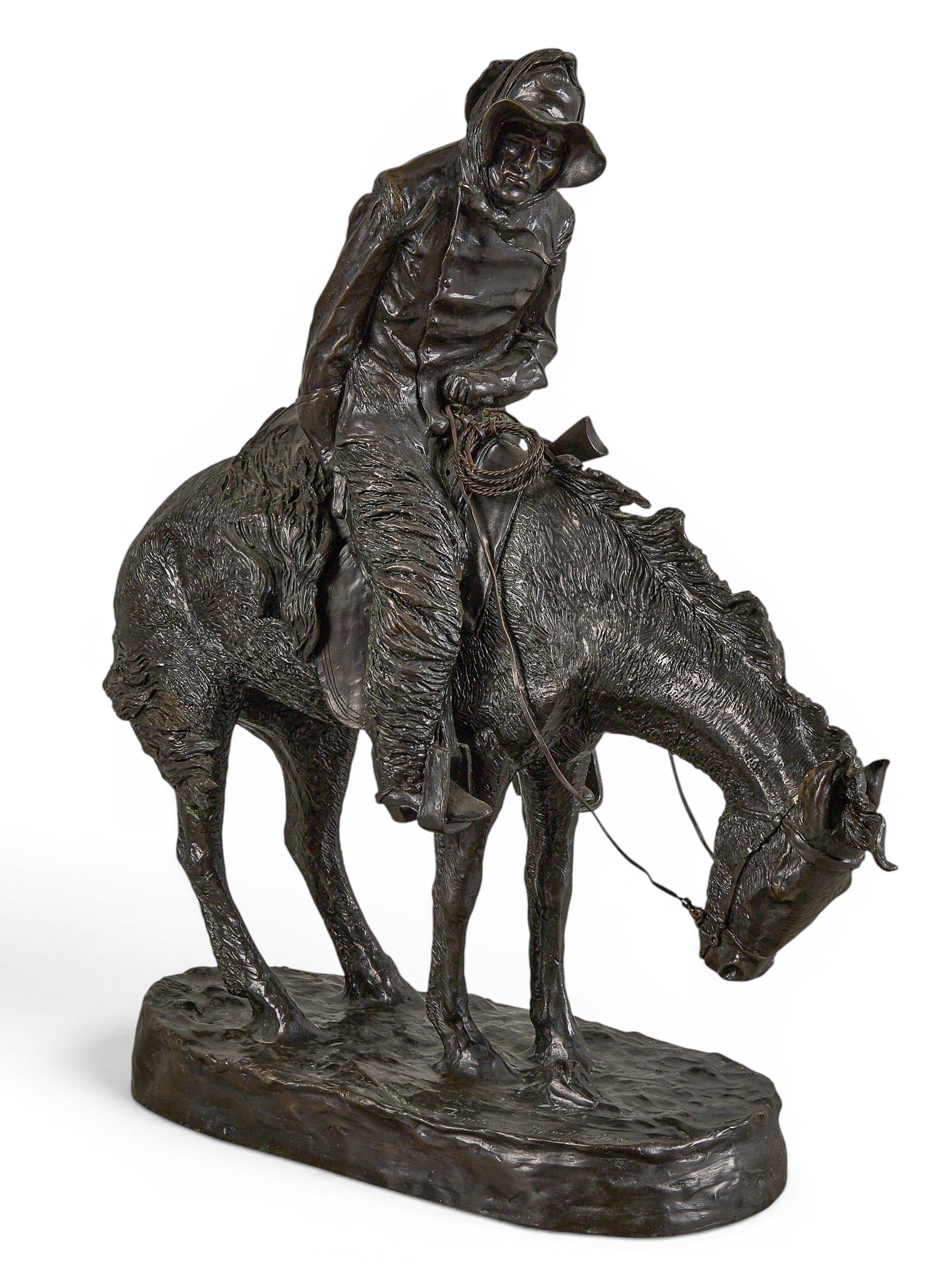 After Frederic Remington, "The Norther": After Frederic Remington (Amer., 1861-1909), "The Norther", bronze recast sculpture, freestanding height 20.5 in. x width 17.5 in. x depth 6.5 in. Provenance: Property from a