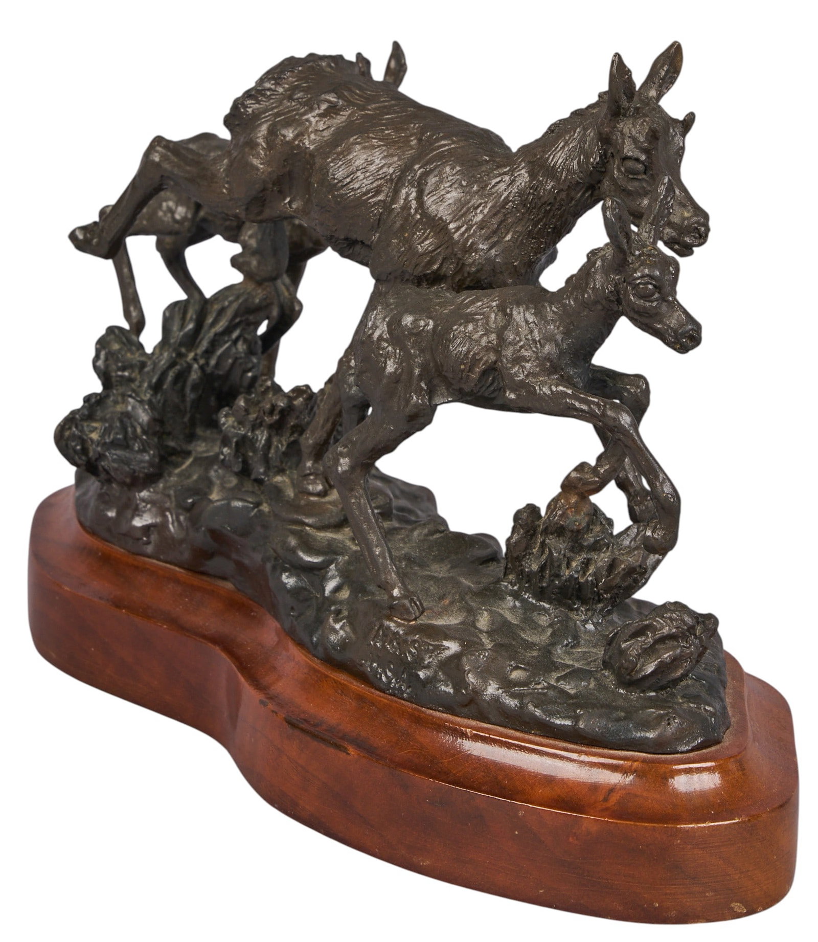George Marks, "Lickety Split": George B. Marks (Amer., 1923-1983), "Lickety Split", artist-cast bronze sculpture on wooden base, with incised signature, edition number 15/40 and date, 1974 height 6 in. x width 9.5 in. x
