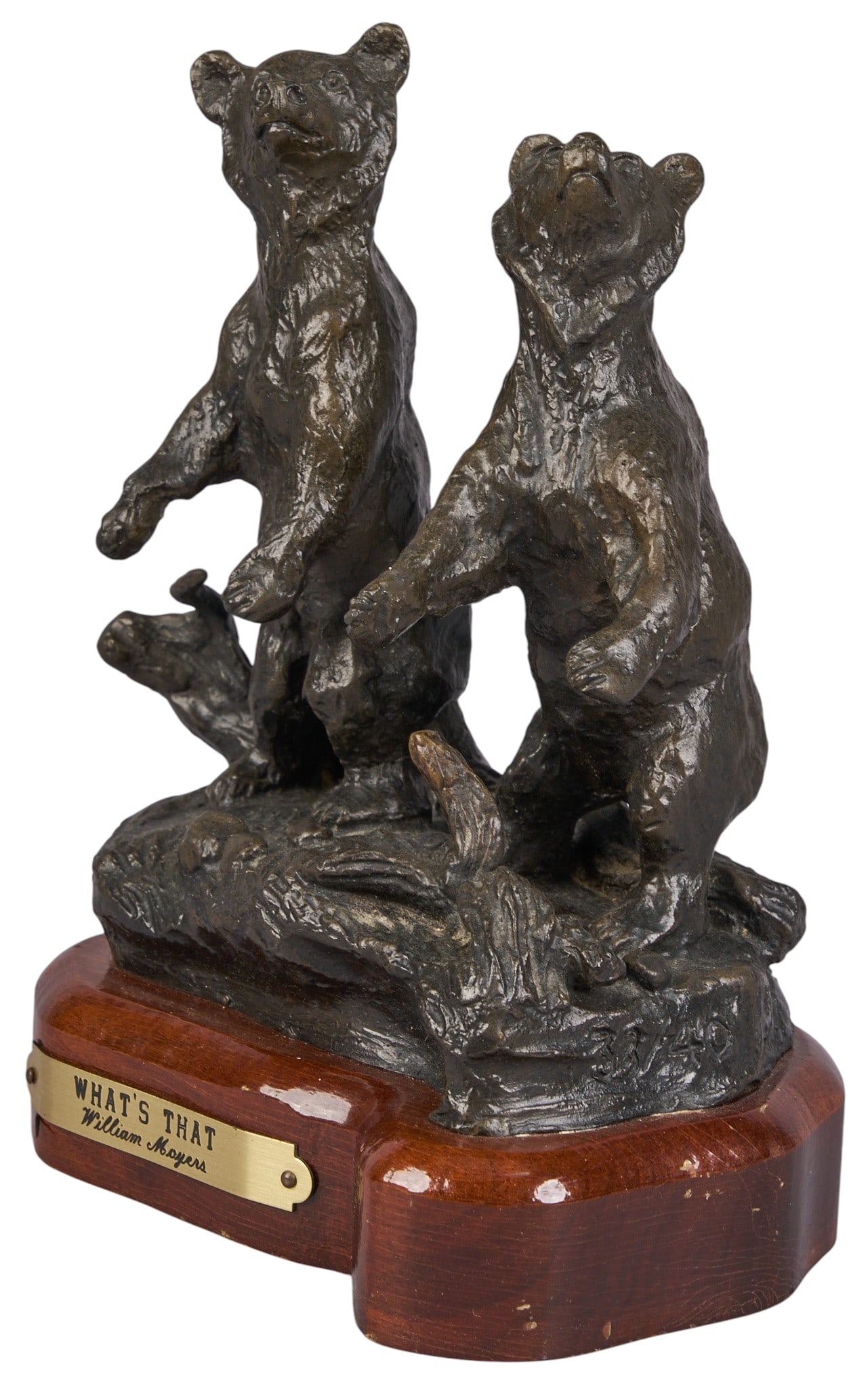 William Moyers, "What's That": William Moyers (New Mexico, 1916-2010), "What's That", artist-cast bronze sculpture on wooden base, with incised signature, edition number 33/40, and date, 1973 height 6 in. x width 5.5