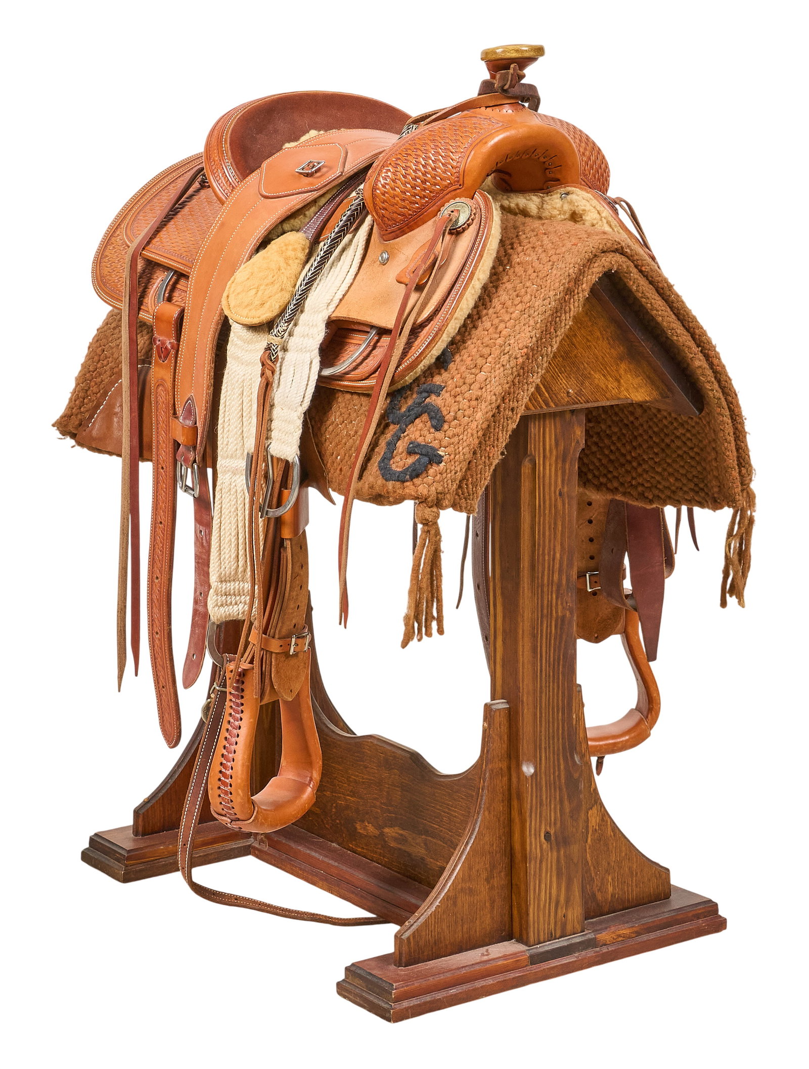 Custom Ed Galemba Western Saddle and Stand (1 of 9)