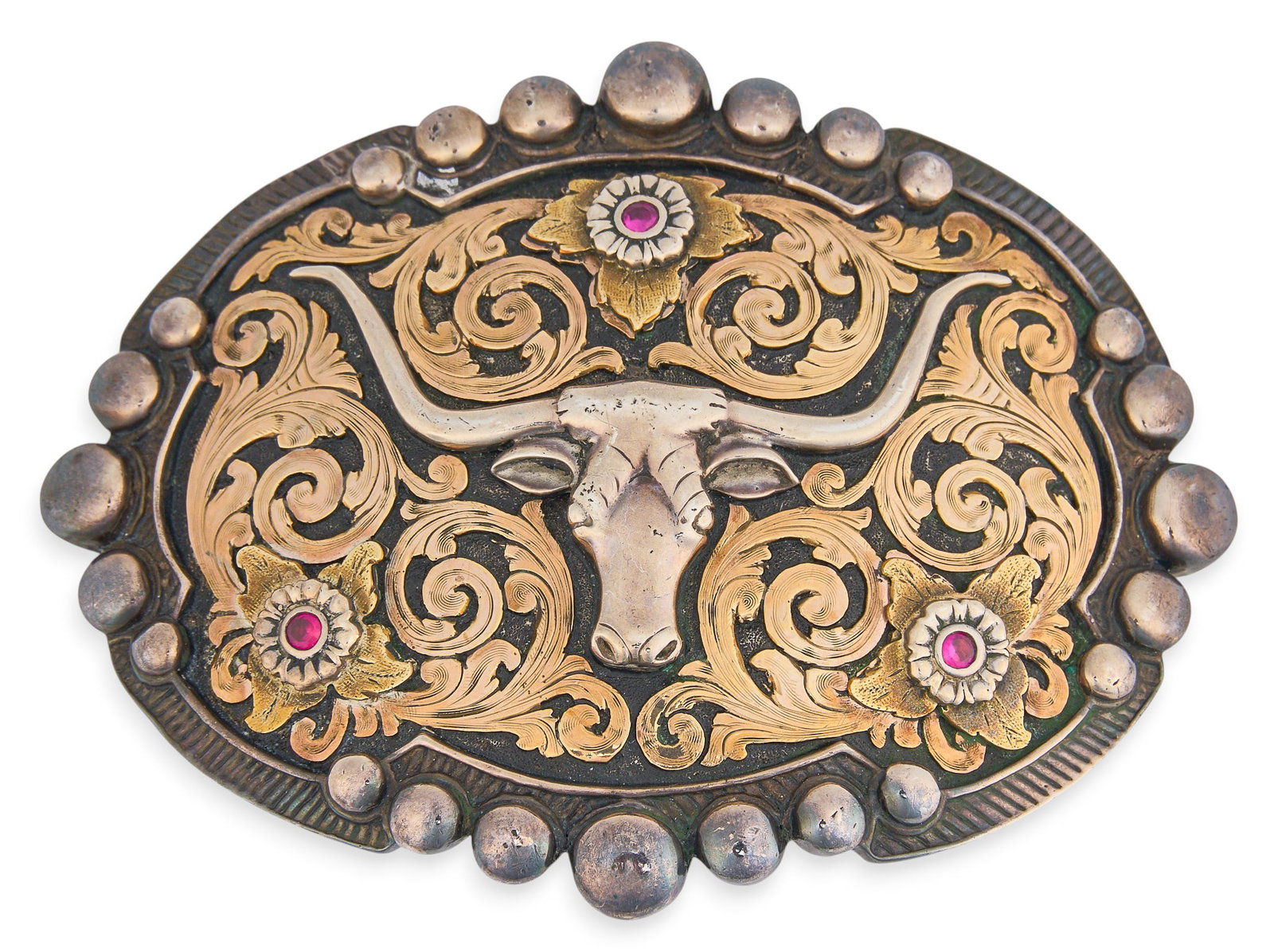 Bob Berg Sterling Longhorn Belt Buckle (1 of 4)