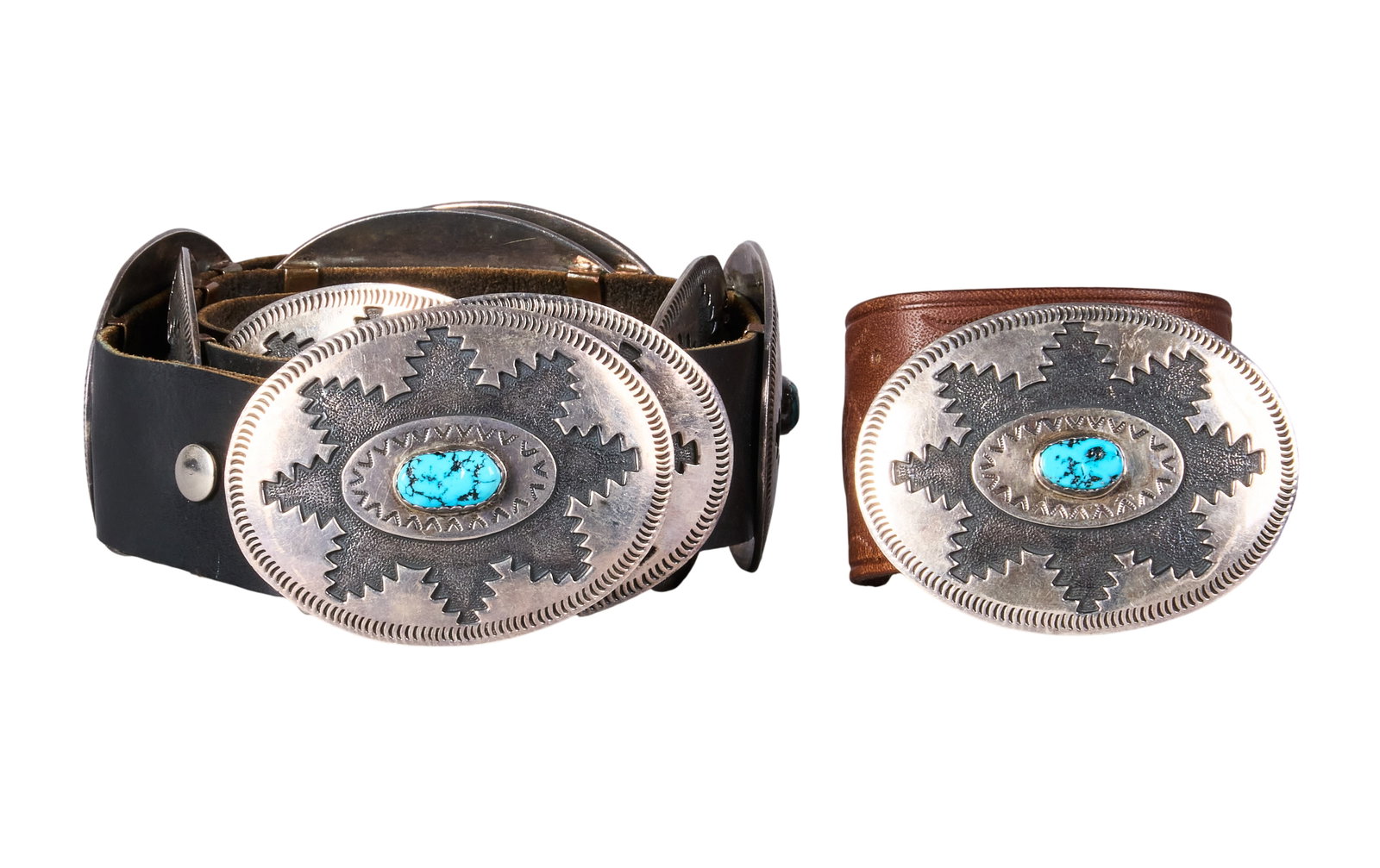 Sterling & Turquoise Concho Belt and Cuff (1 of 5)