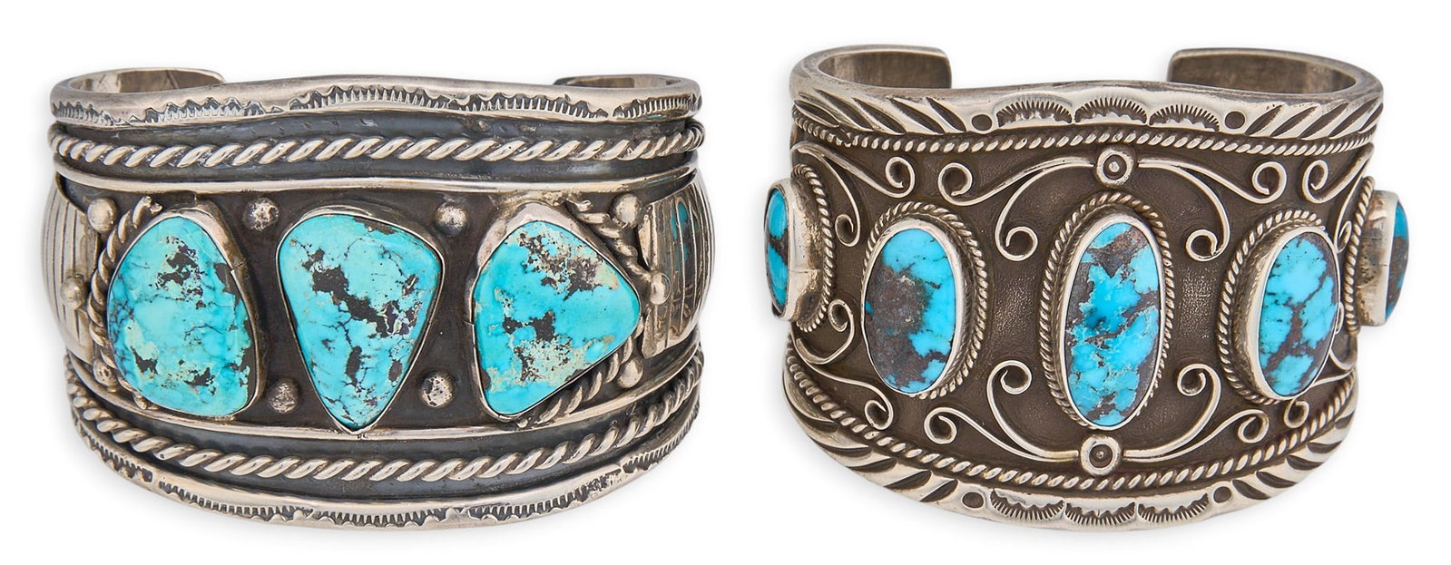 (2) Sterling & Turquoise Cuffs (1 of 6)