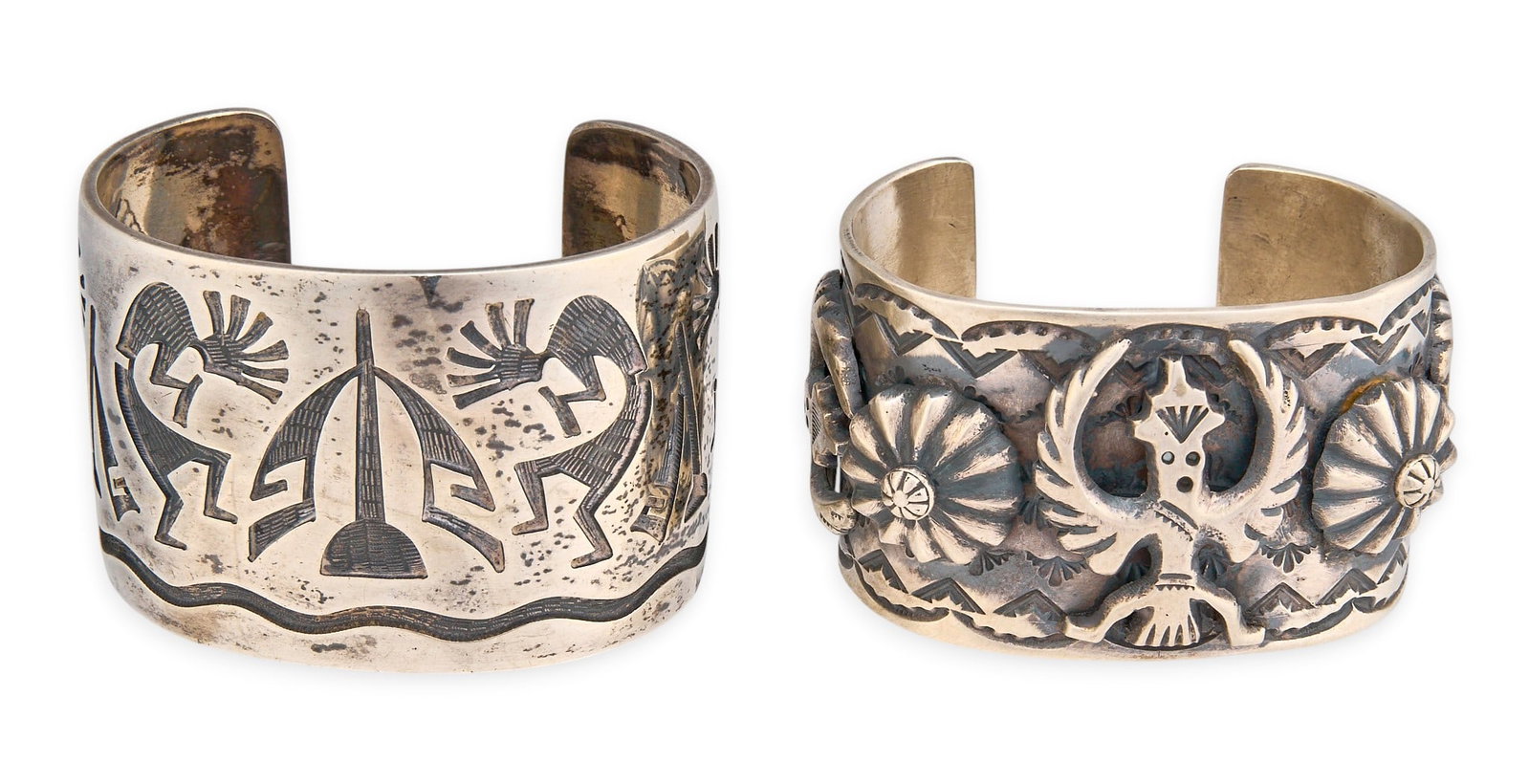 (2) Southwestern Sterling Figural Cuffs (1 of 6)