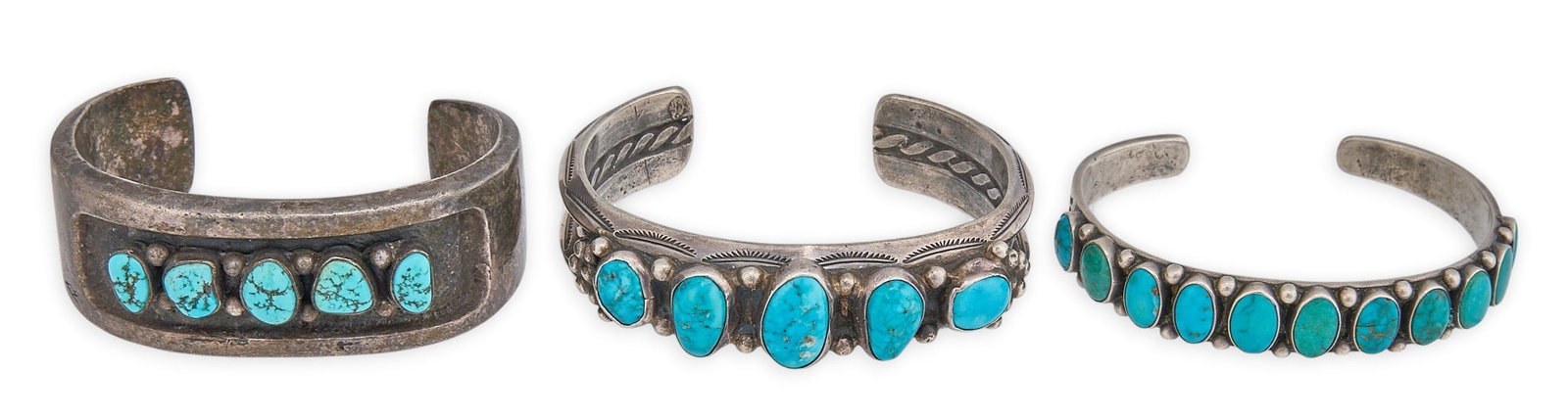 (3) Sterling & Turquoise Cuffs (1 of 6)