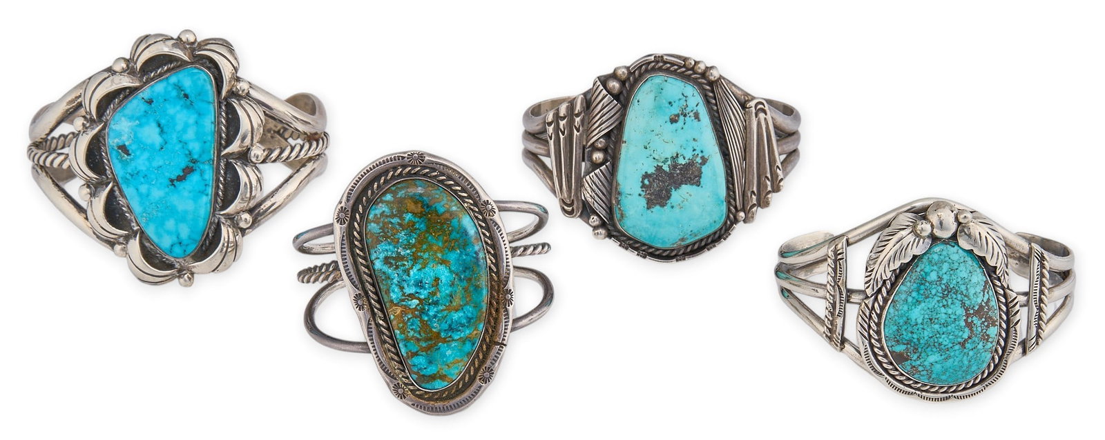 (4) Southwestern Sterling & Turquoise Cuffs (1 of 5)