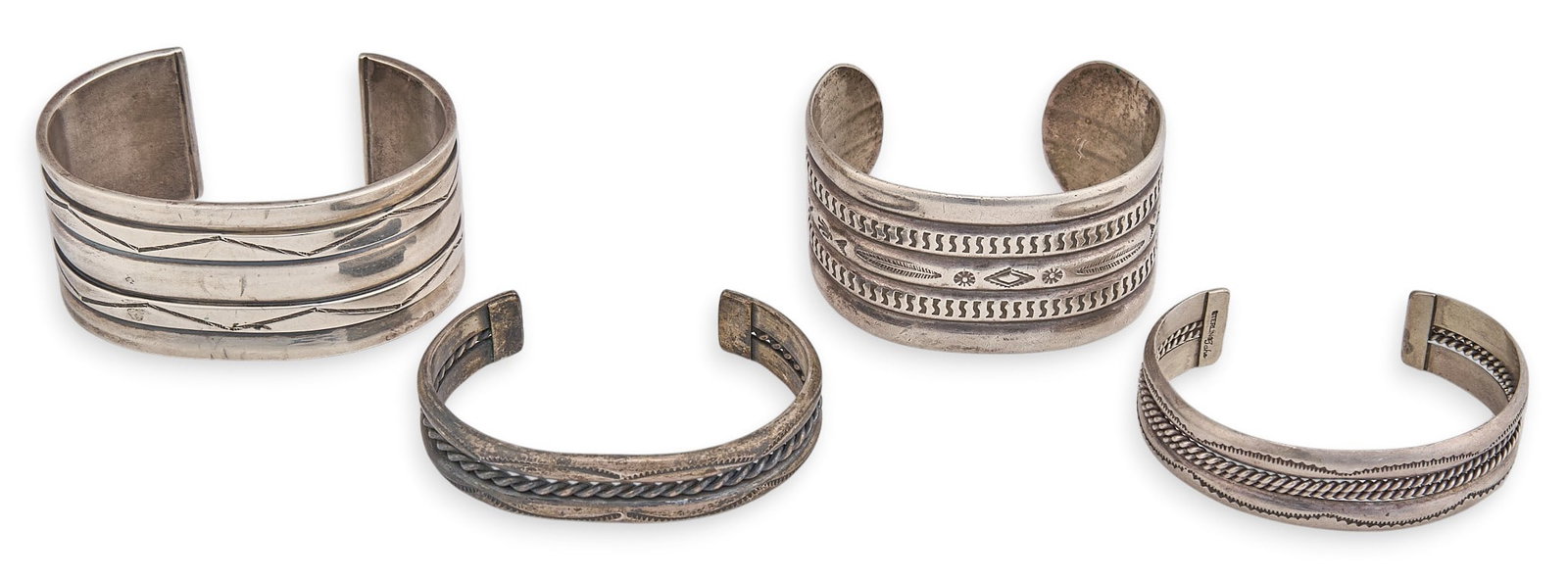 (4) Early Navajo Sterling Silver Cuffs (1 of 6)