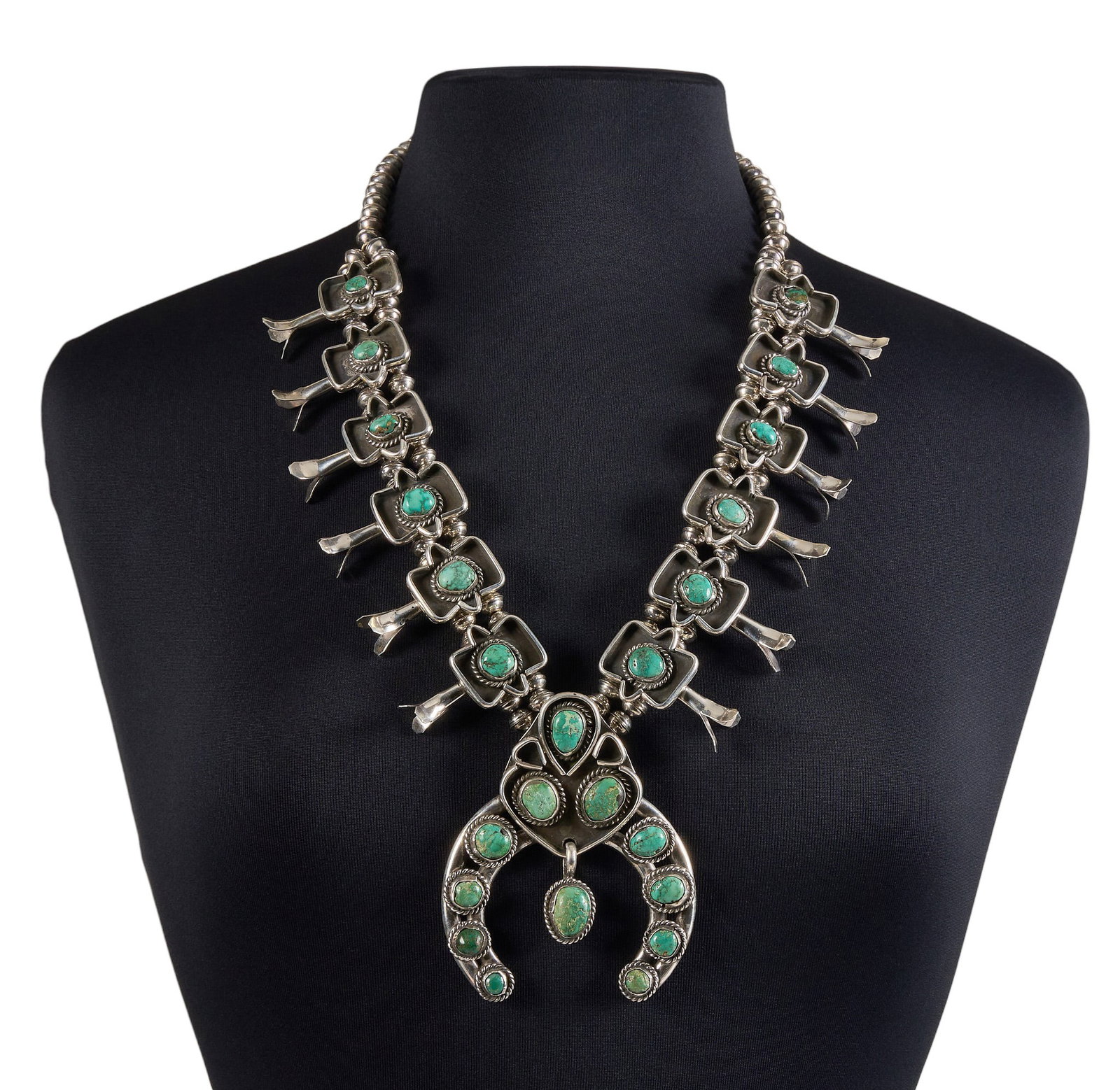 Sterling & Green Turquoise Squash Blossom (1 of 4)