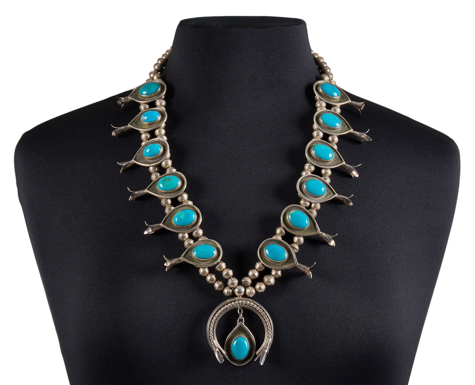 Sterling Silver & Turquoise Squash Blossom (1 of 4)