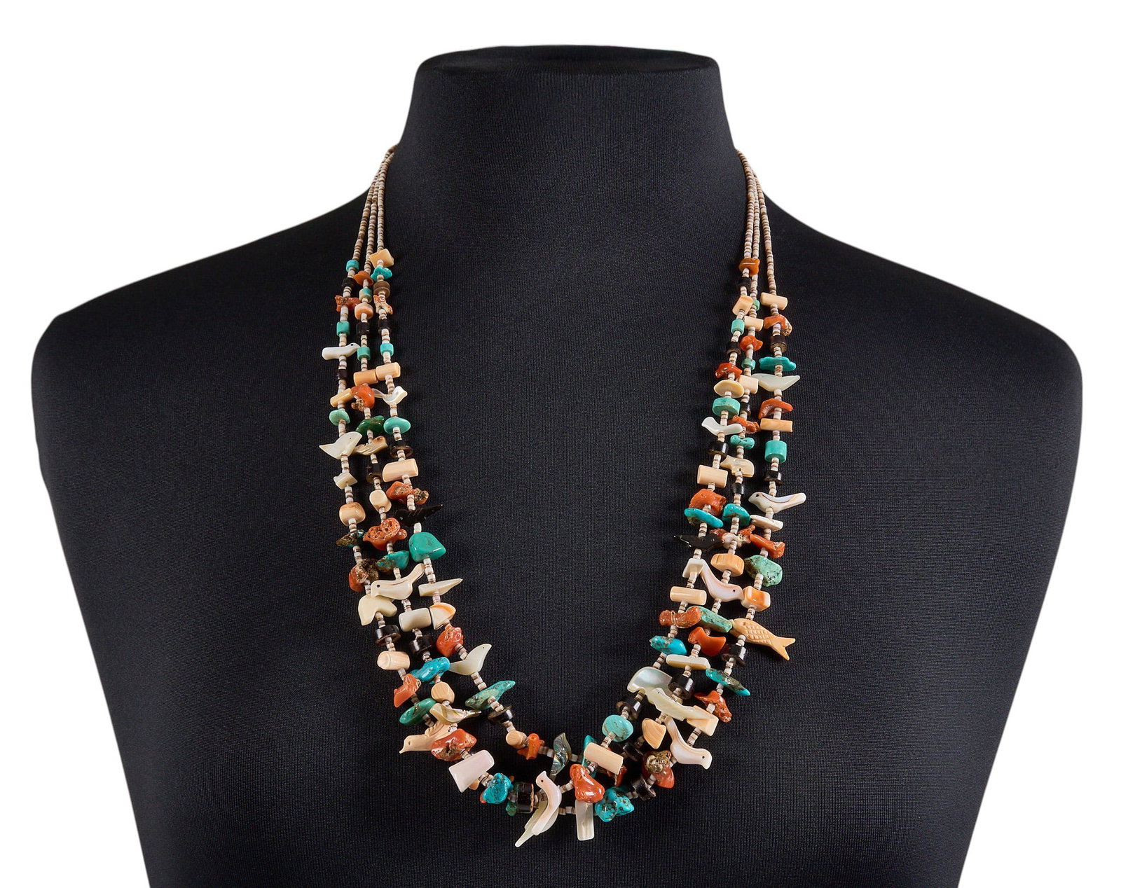 Vintage Zuni Multi-Strand Bird Fetish Necklace (1 of 3)