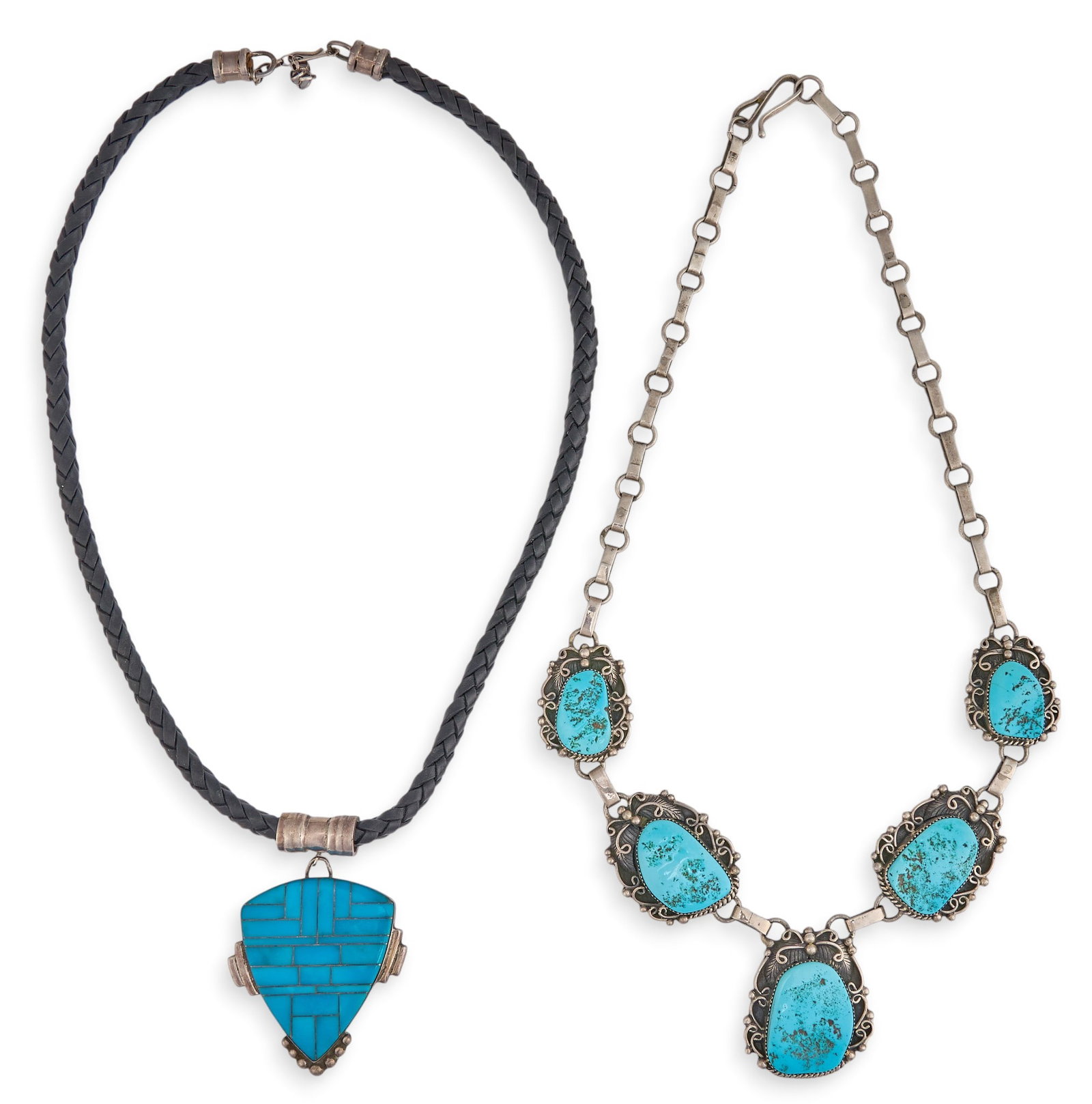 (2) Sterling & Turquoise Necklaces (1 of 5)