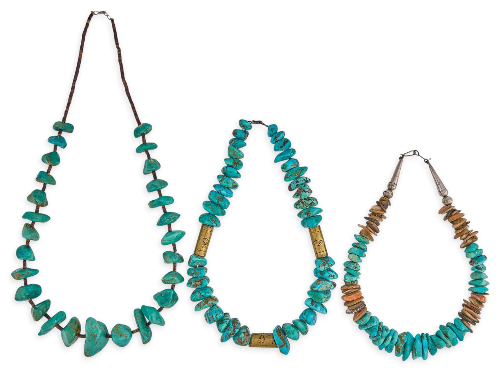 (3) Southwestern Turquoise Beaded Necklaces (1 of 4)