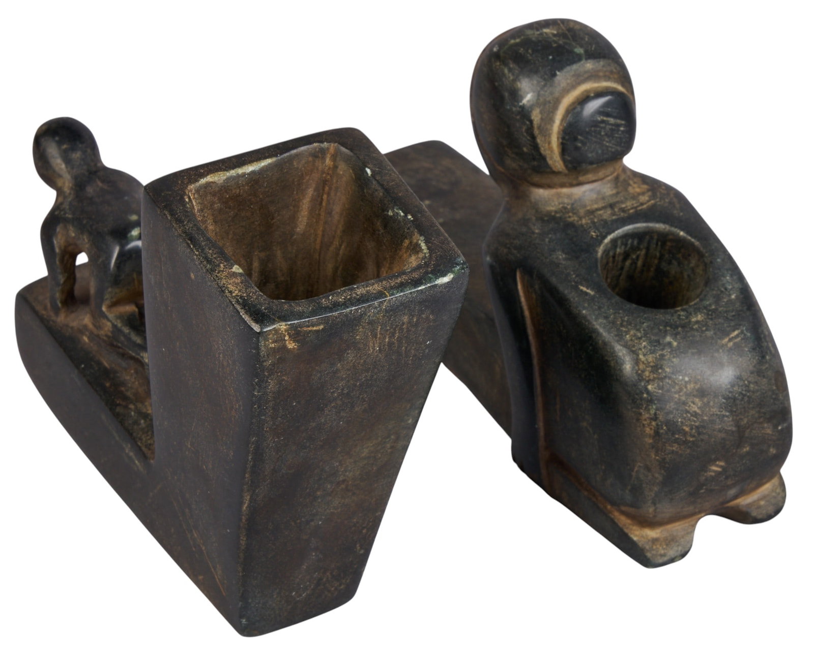 Collection of (2) Native American Effigy Pipes (1 of 5)