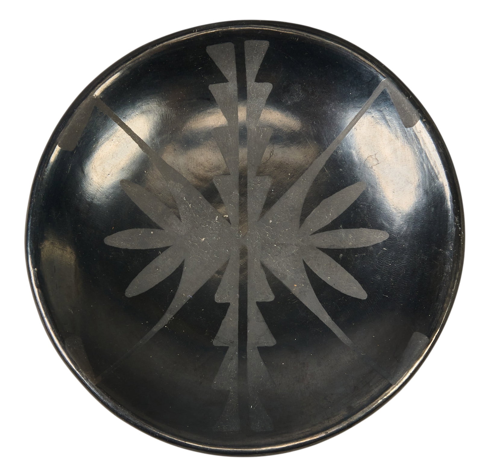 San Idelfonso Pueblo Black Pottery Saucer (1 of 4)