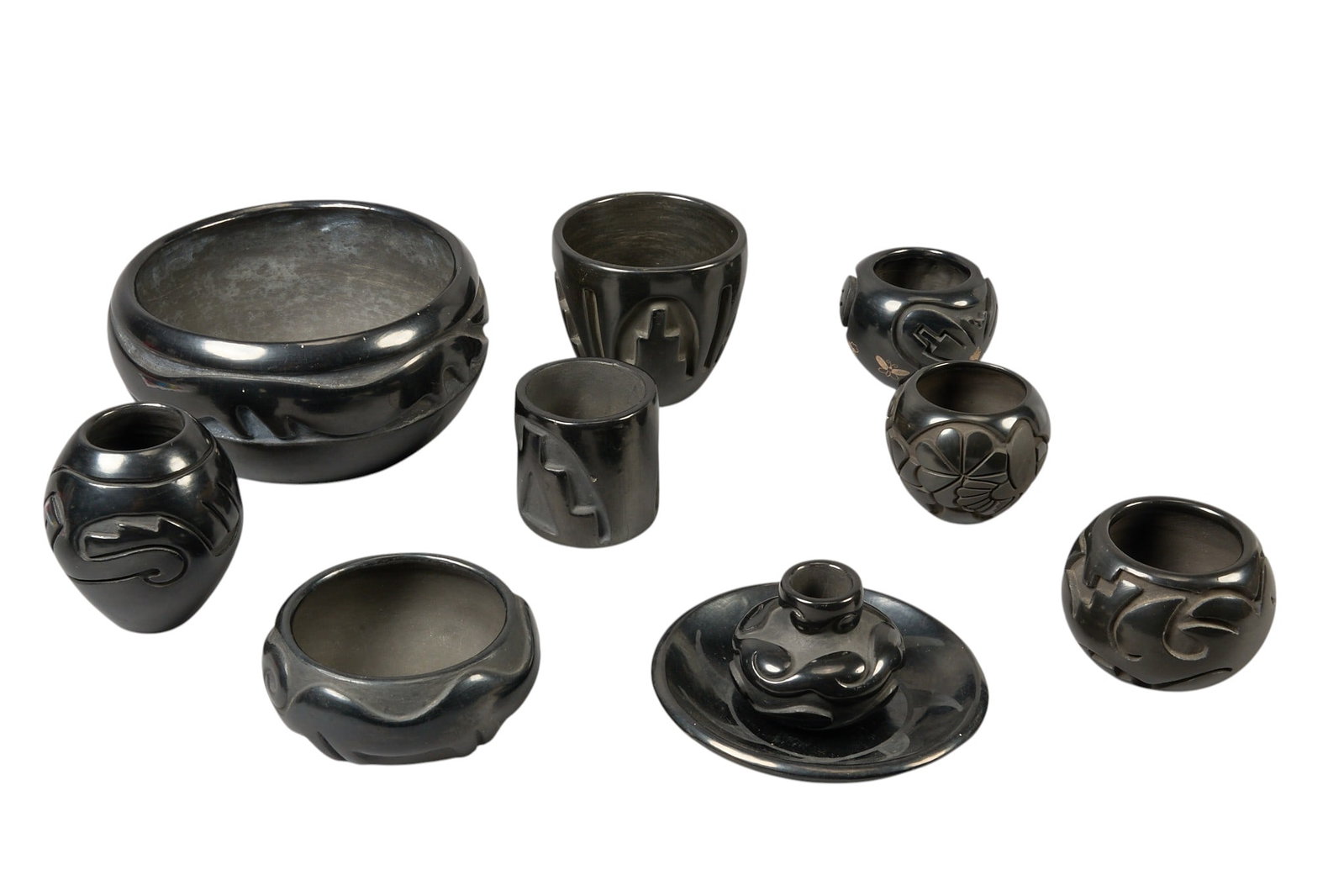 (9) Santa Clara Pottery Vessels (1 of 3)