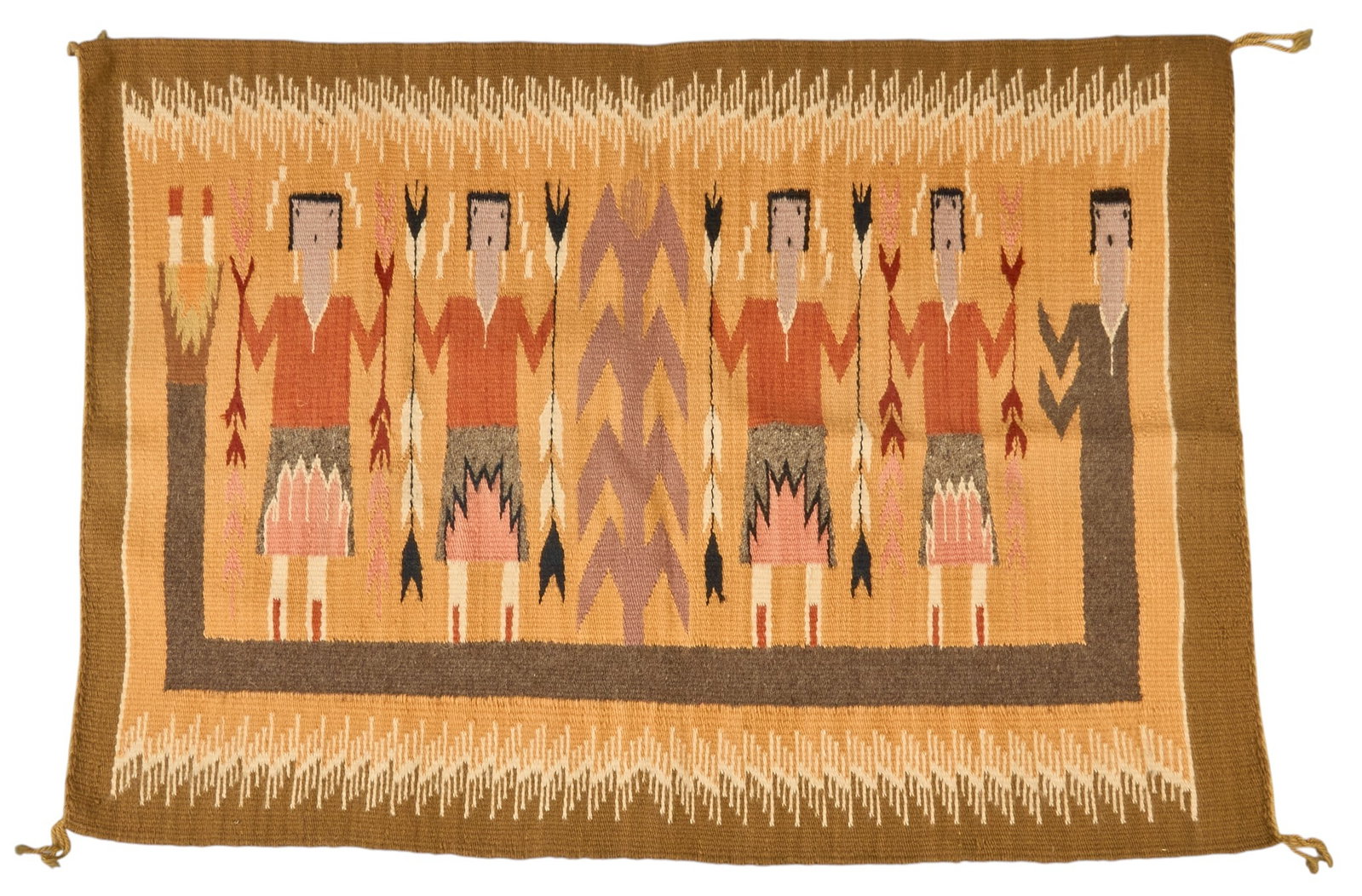 Handwoven Navajo Yei Textile, 2 ft. 3 in. x 3 ft. 2 in. (1 of 2)