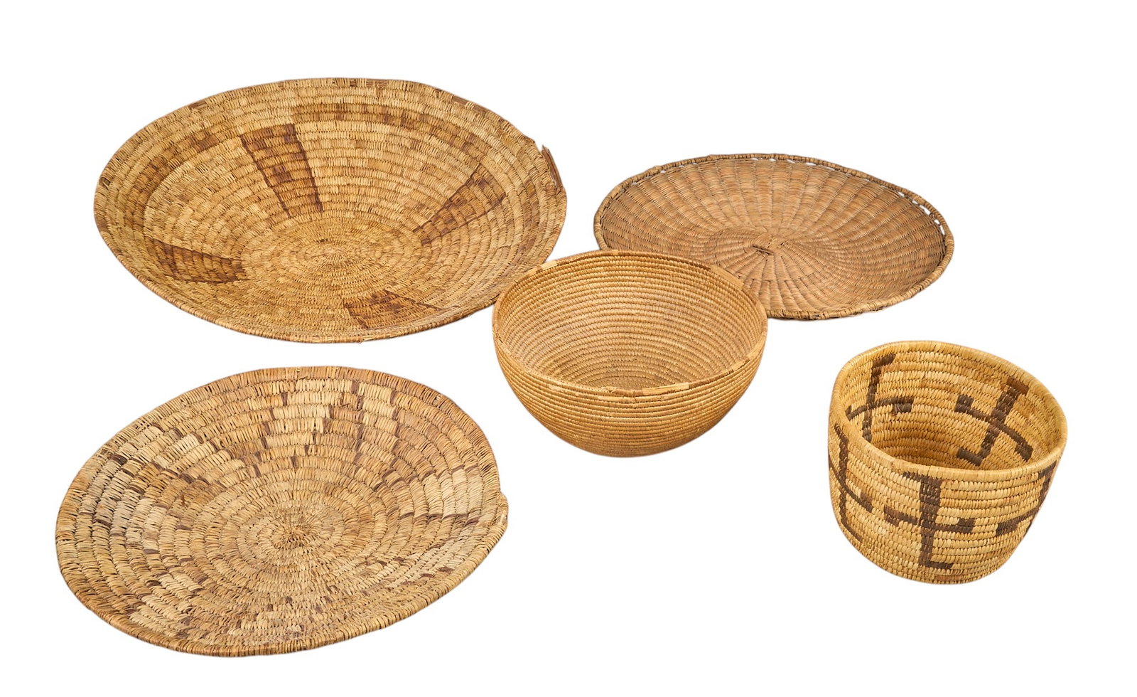 Collection of (5) Handwoven Baskets (1 of 3)