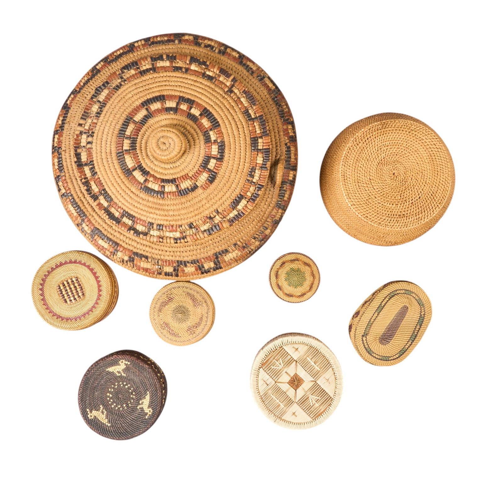 (8) Lidded Native American Baskets - 3