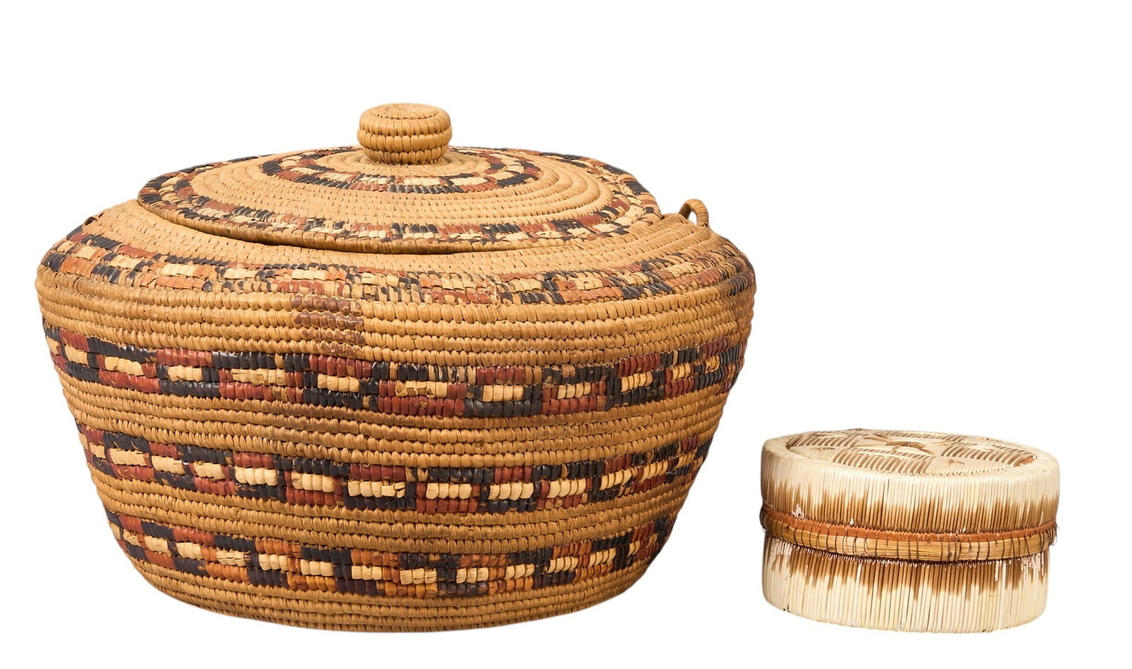 (8) Lidded Native American Baskets - 5