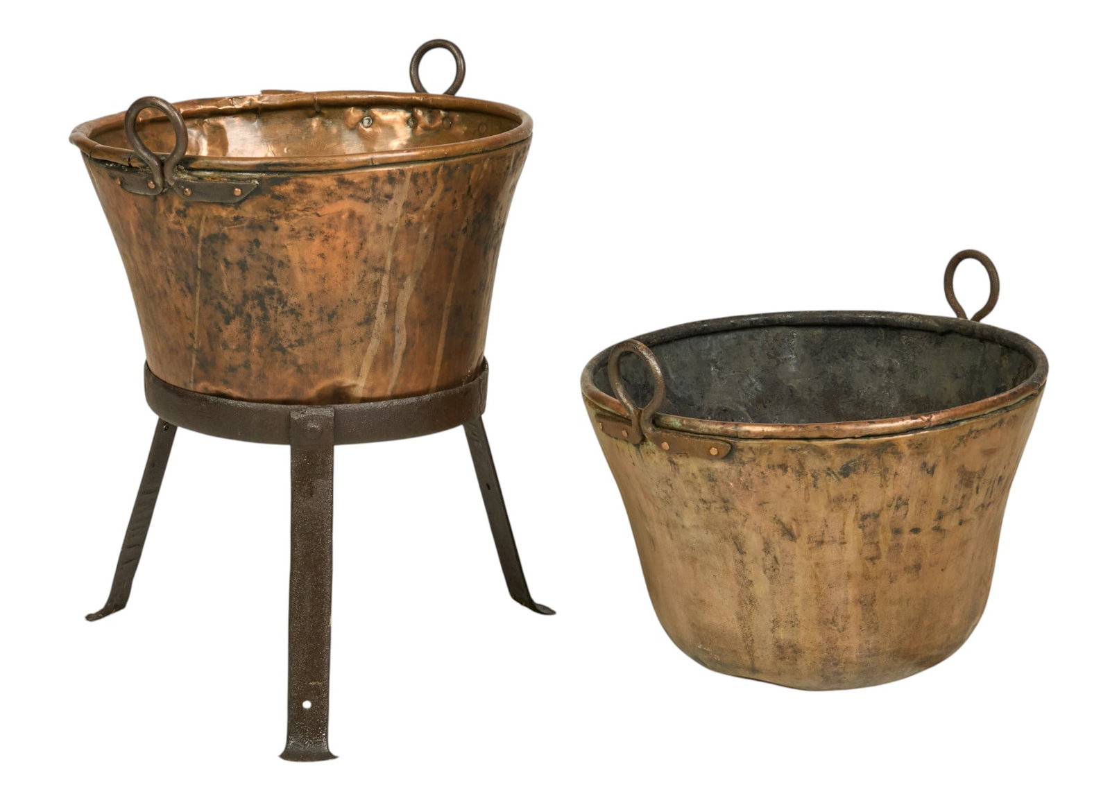 (2) Copper Cauldrons - 4