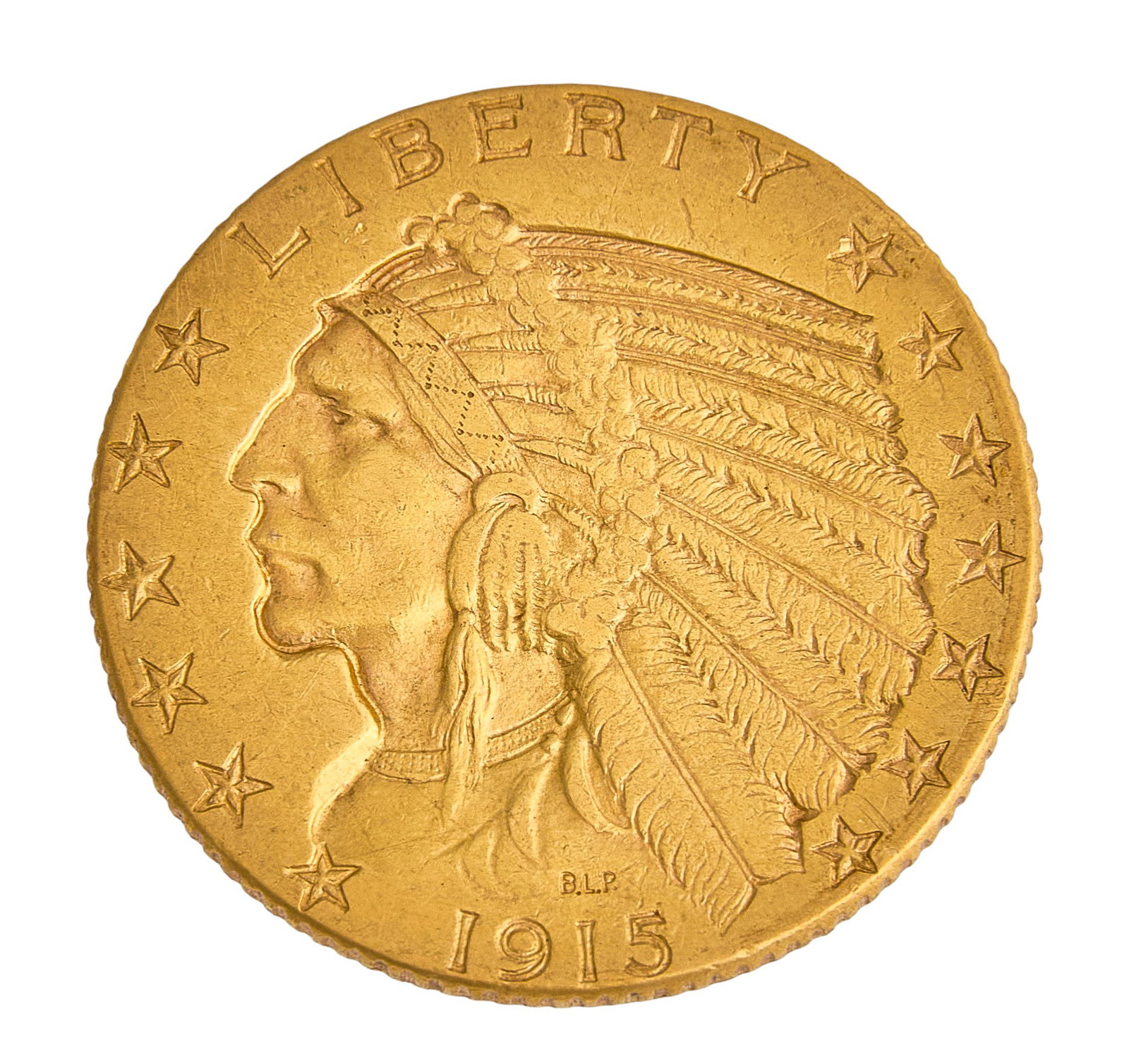 1915 $5 Indian Head Half Eagle Gold Coin (1 of 2)