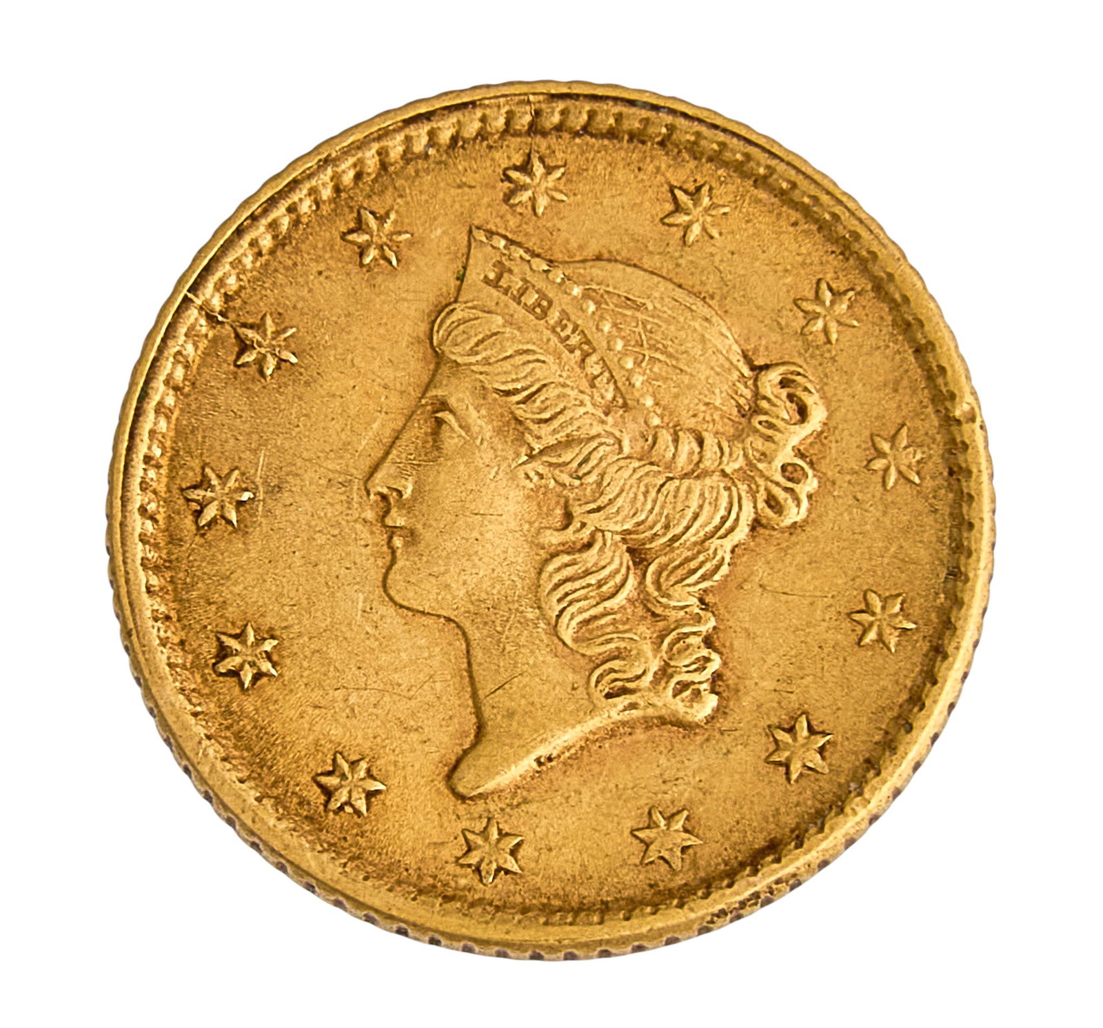 1853 $1 Liberty Head Type 1 Gold Coin (1 of 2)
