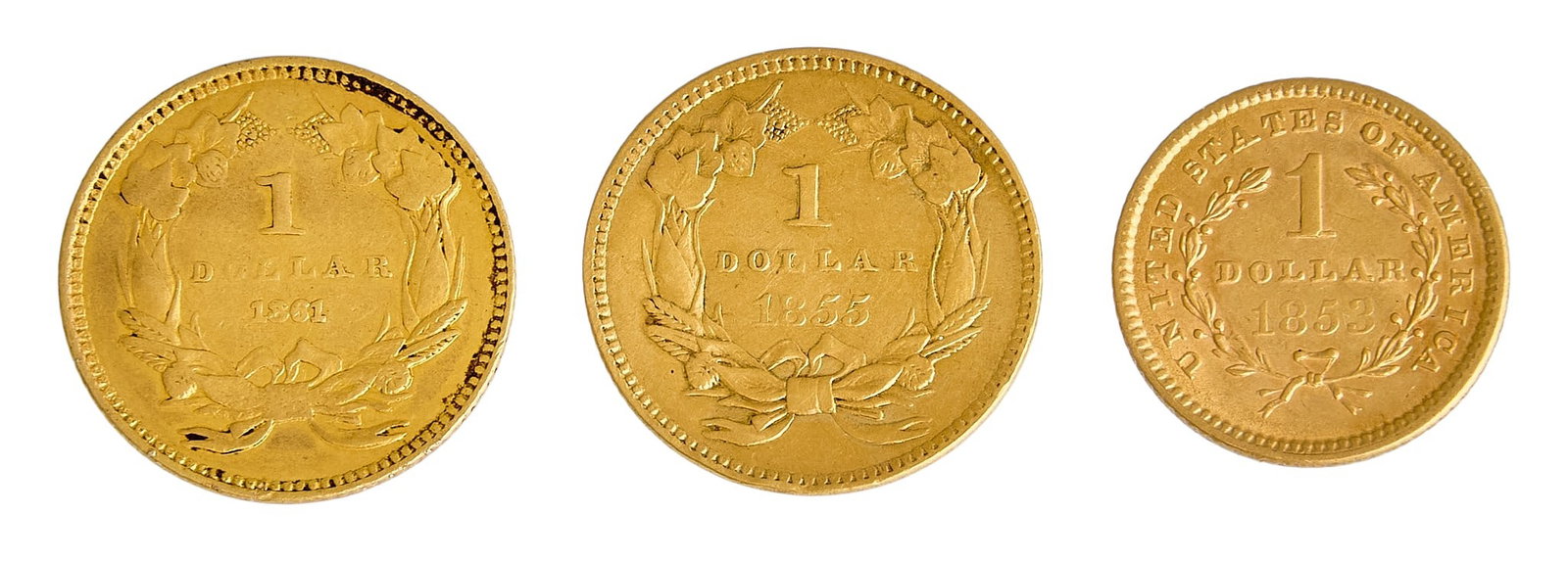 (3) Gold Dollars - 2