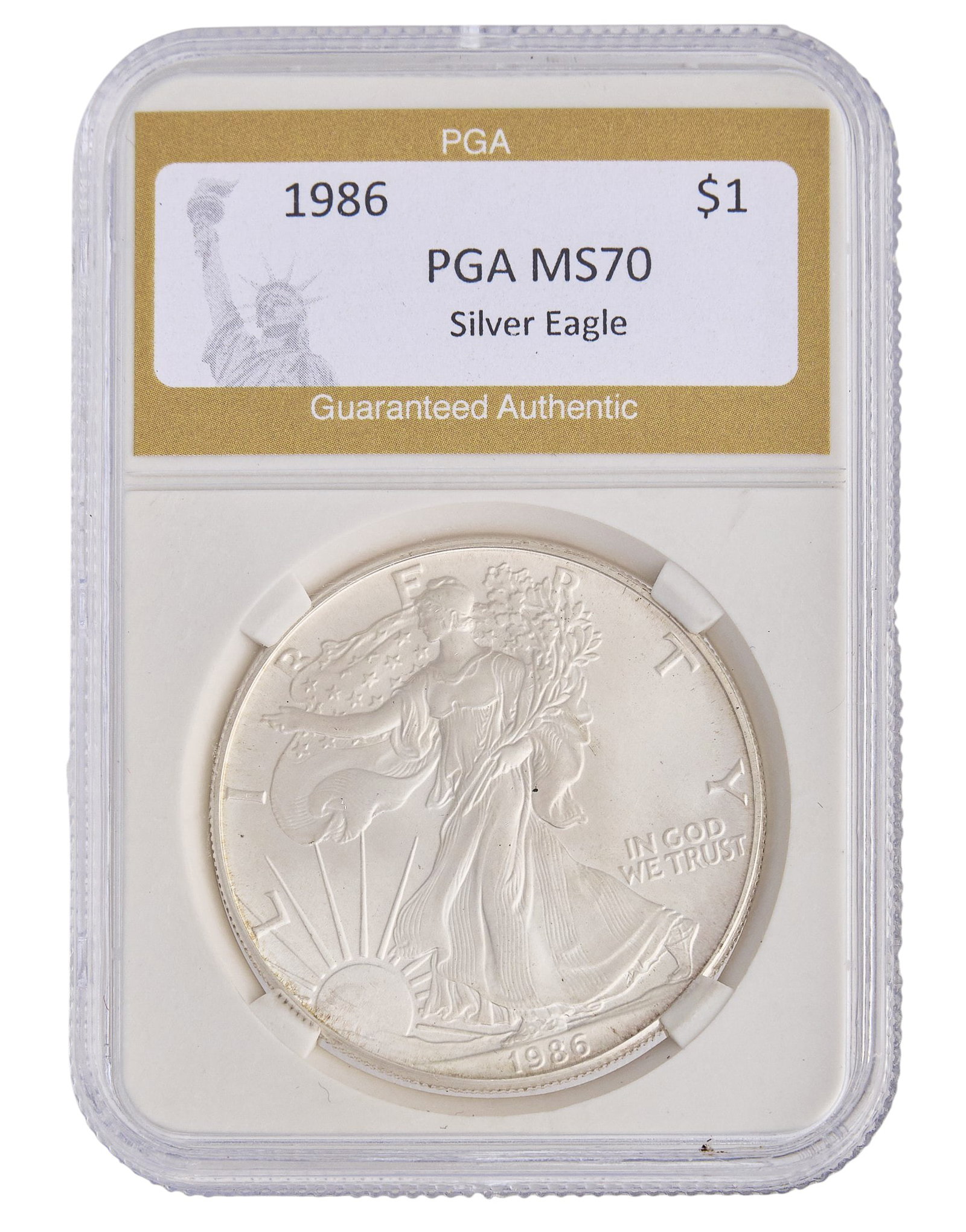 1986 MS70 $1 Silver Eagle Coin (1 of 2)