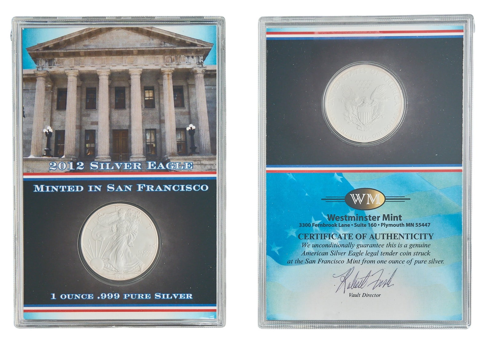 (2) 2012-S Silver Eagle Presentation Coins - 2