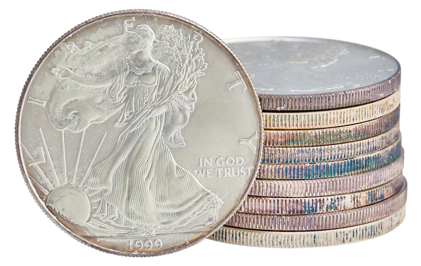 (10) Uncirculated American Eagle SIlver Coins: Ten uncirculated American Eagle silver coins Provenance: Property from the collection of an industrial chemicals entrepreneur, from his Al